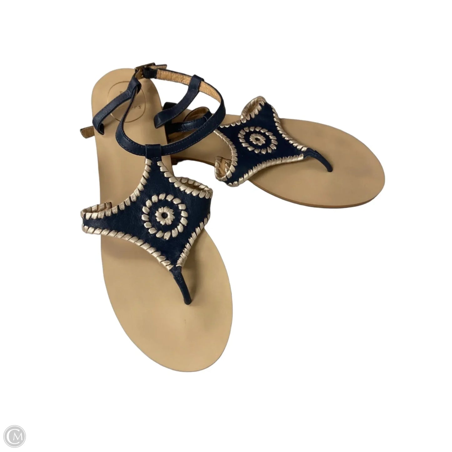 Sandals Flats By Jack Rogers In Blue & Gold, Size: 11