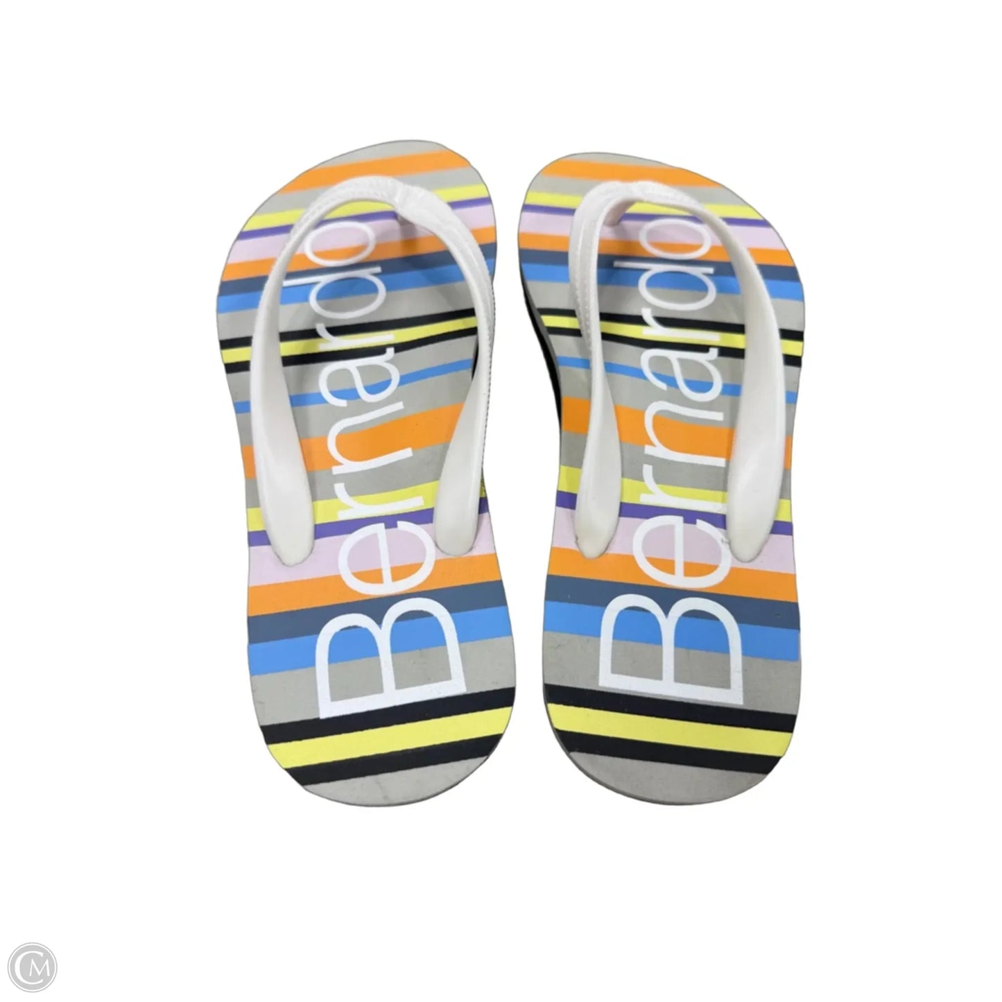 Sandals Flip Flops By Bernardo In White & Yellow, Size: 9