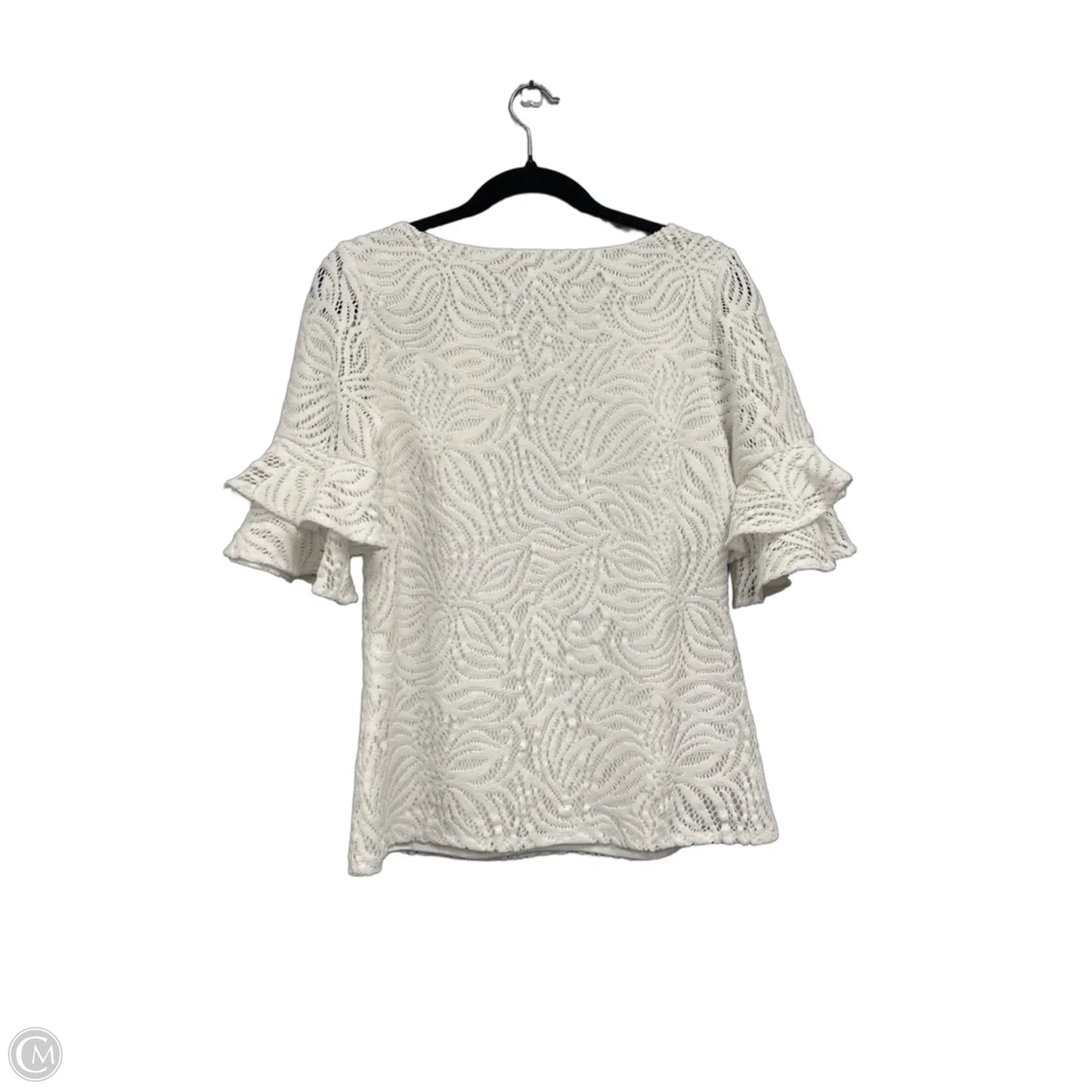 Top Short Sleeve Designer By Lilly Pulitzer In White, Size: M