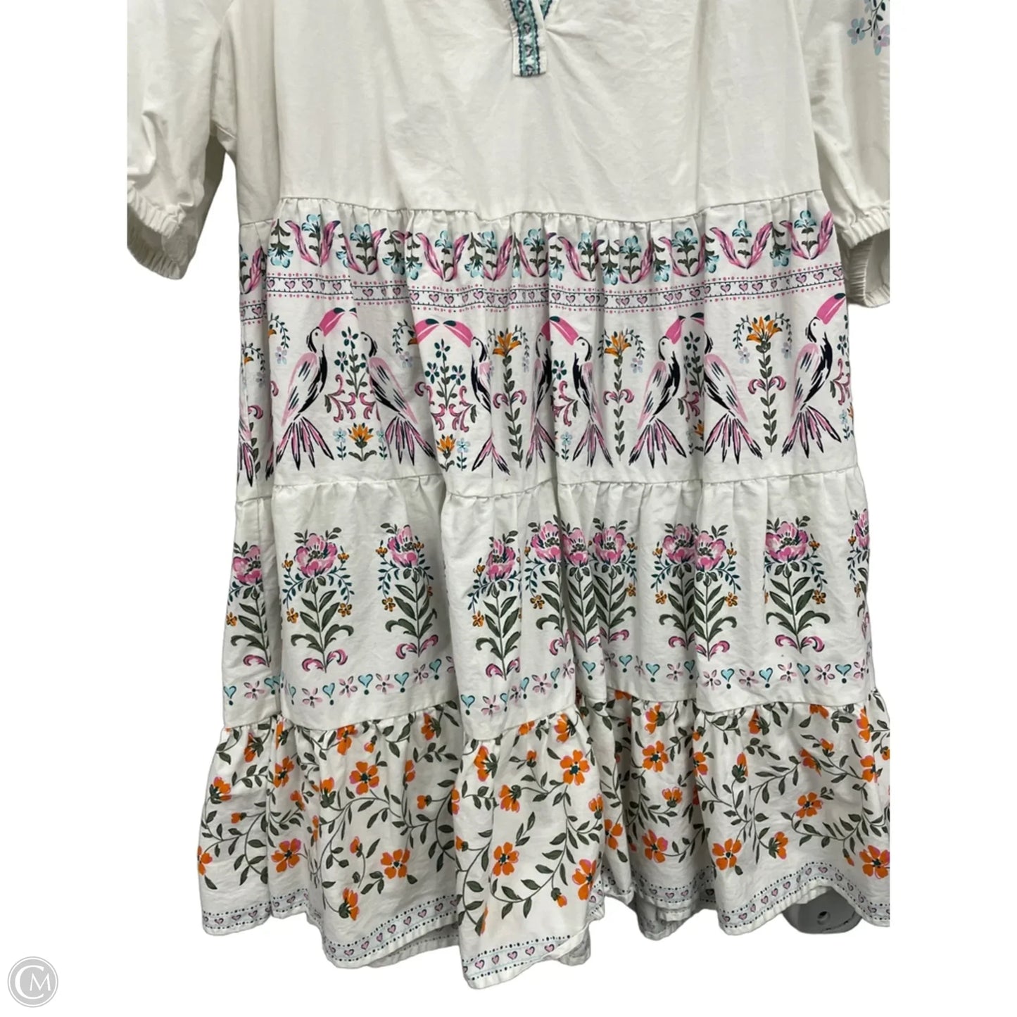 Dress Casual Short By Crown And Ivy In Cream & Pink, Size: Xlp