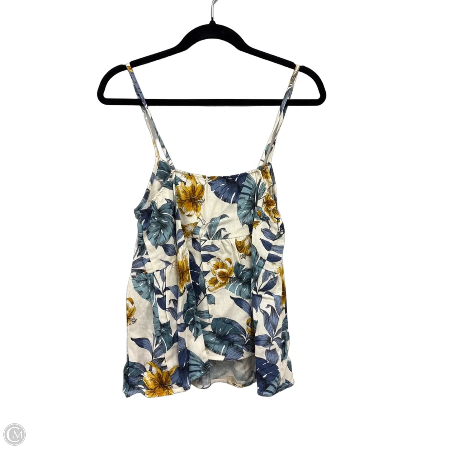 Top Sleeveless By Vine & Love In Blue & Gold, Size: L