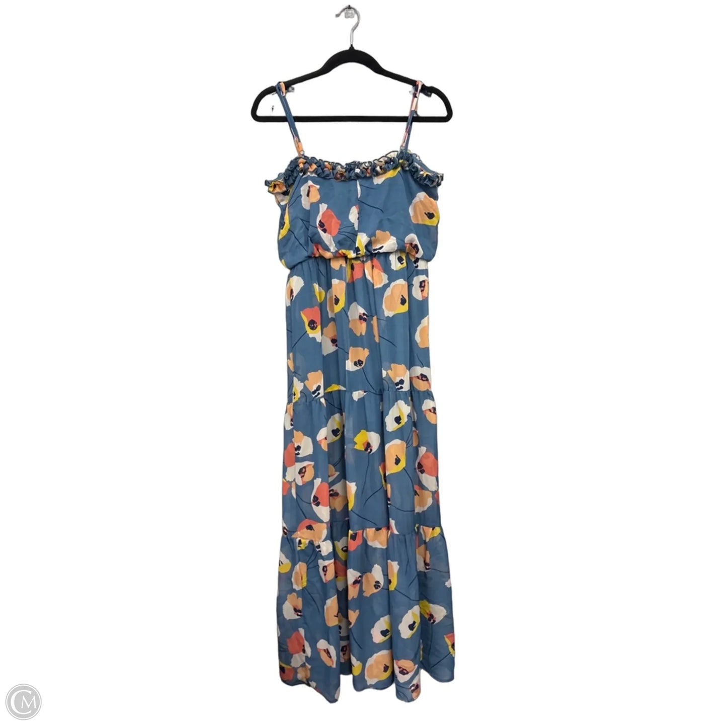 Dress Casual Maxi By Clothes Mentor In Blue & Orange, Size: M