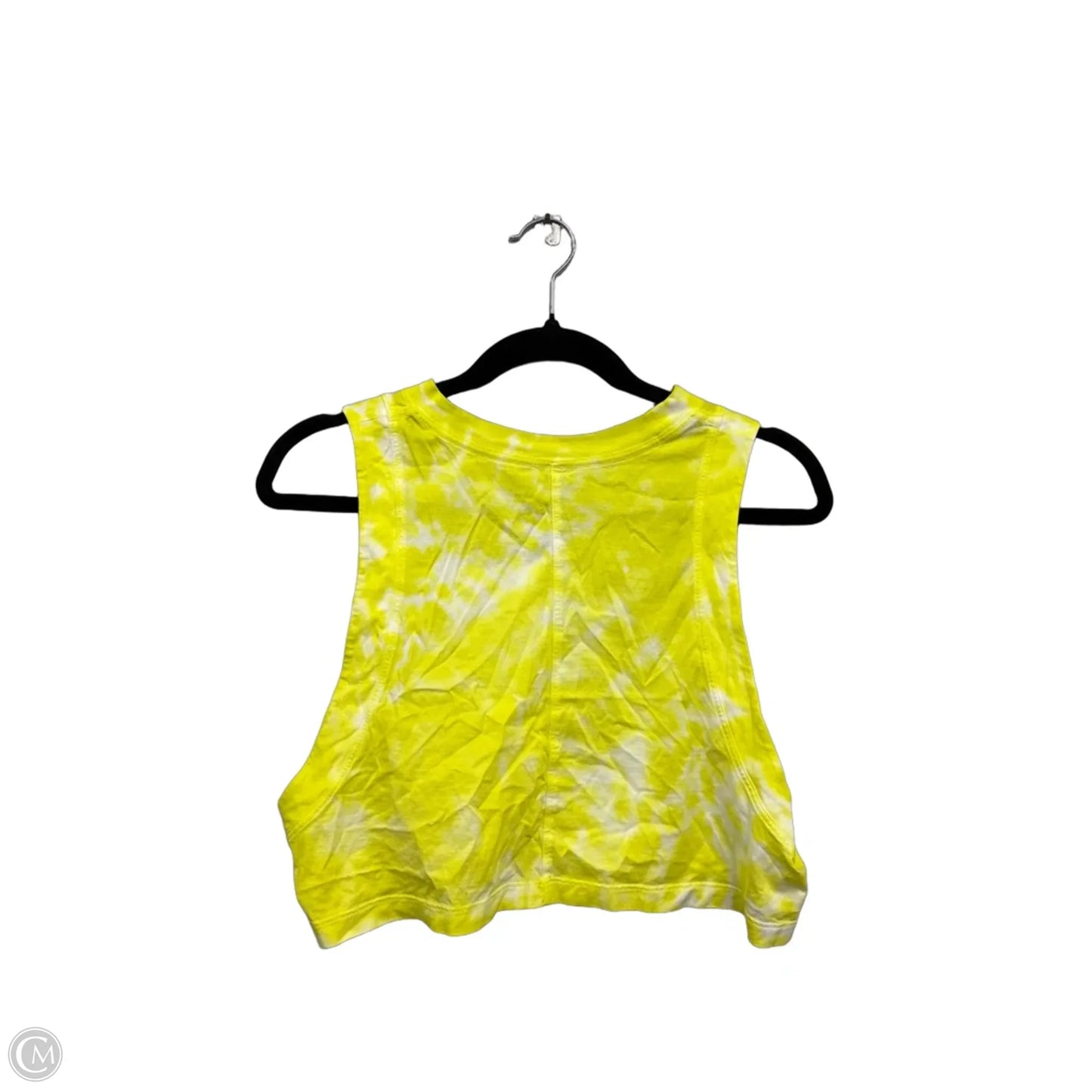 Athletic Tank Top By Lululemon In White & Yellow, Size: M