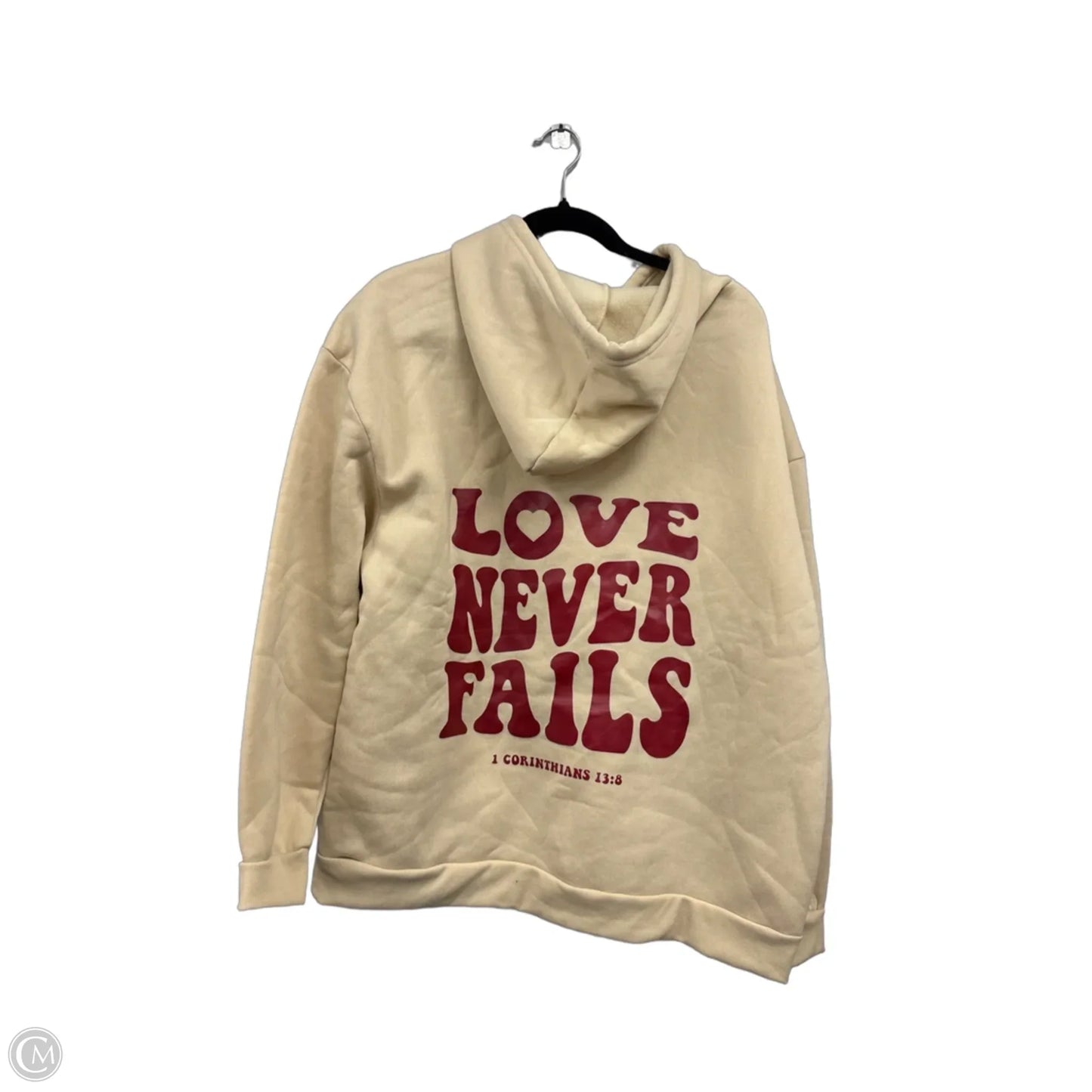 Sweatshirt Hoodie By Clothes Mentor In Tan, Size: Xxl