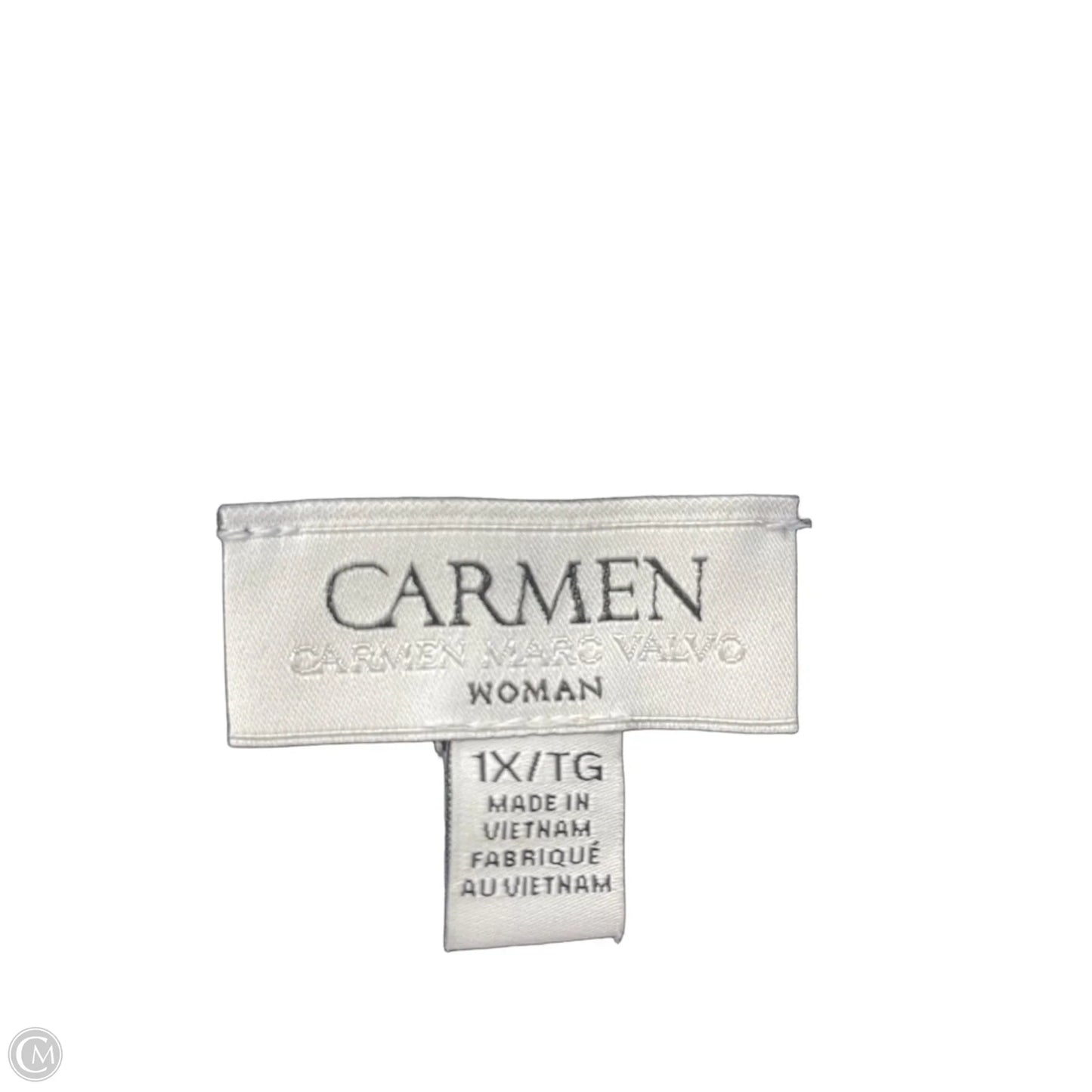 Top Short Sleeve Basic By Carmen By Carmen Marc Valvo In Black, Size: 1x