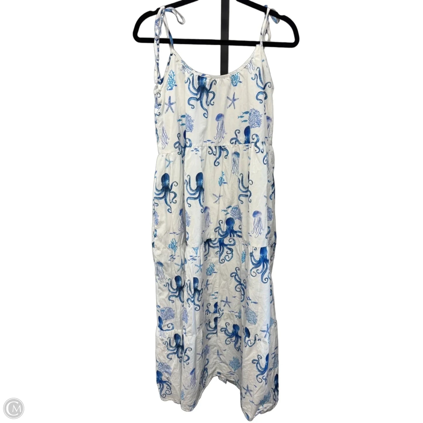 Dress Casual Maxi By Cmb In Blue & White, Size: Xl