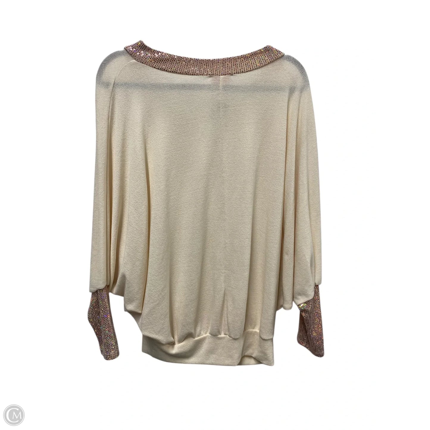 Sweater By Hailey & Co In Cream & Orange, Size: Xs