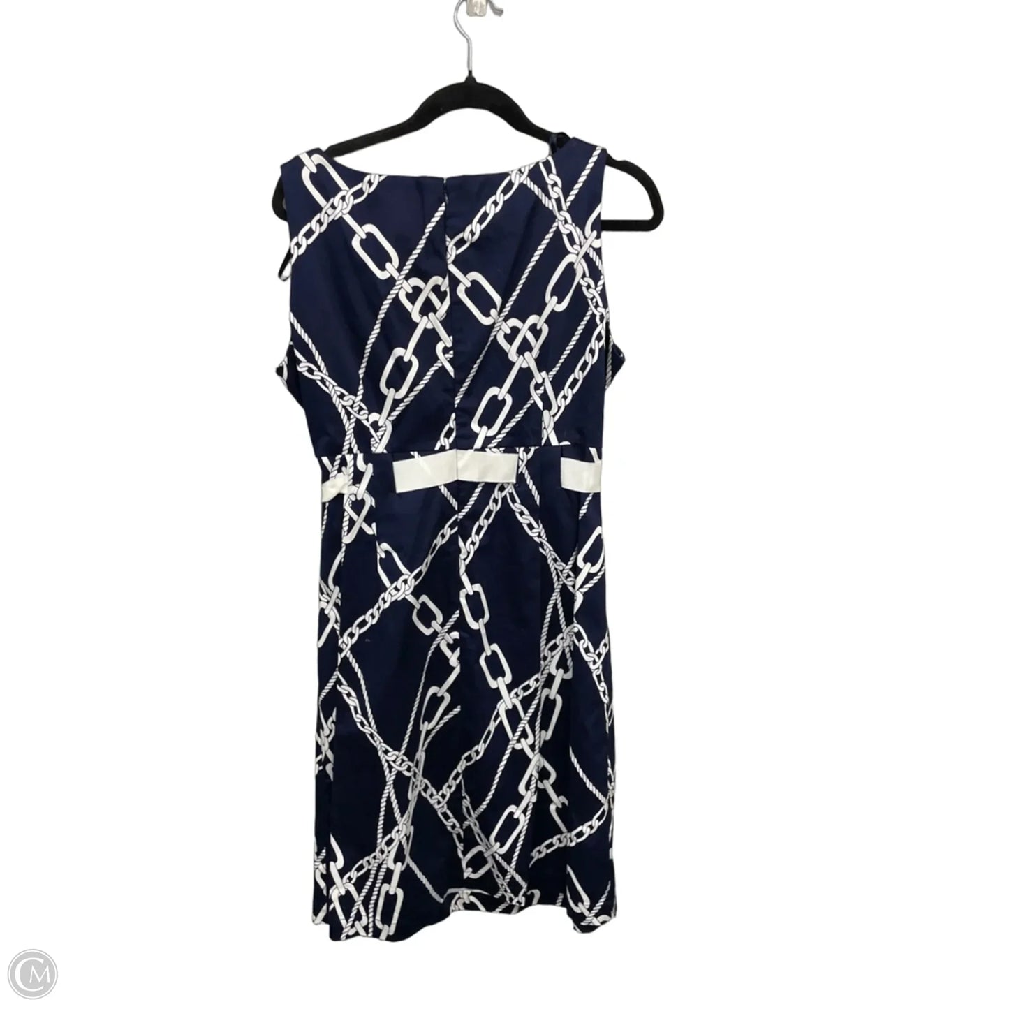 Dress Casual Maxi By Nina Leonard In Blue & White, Size: 14