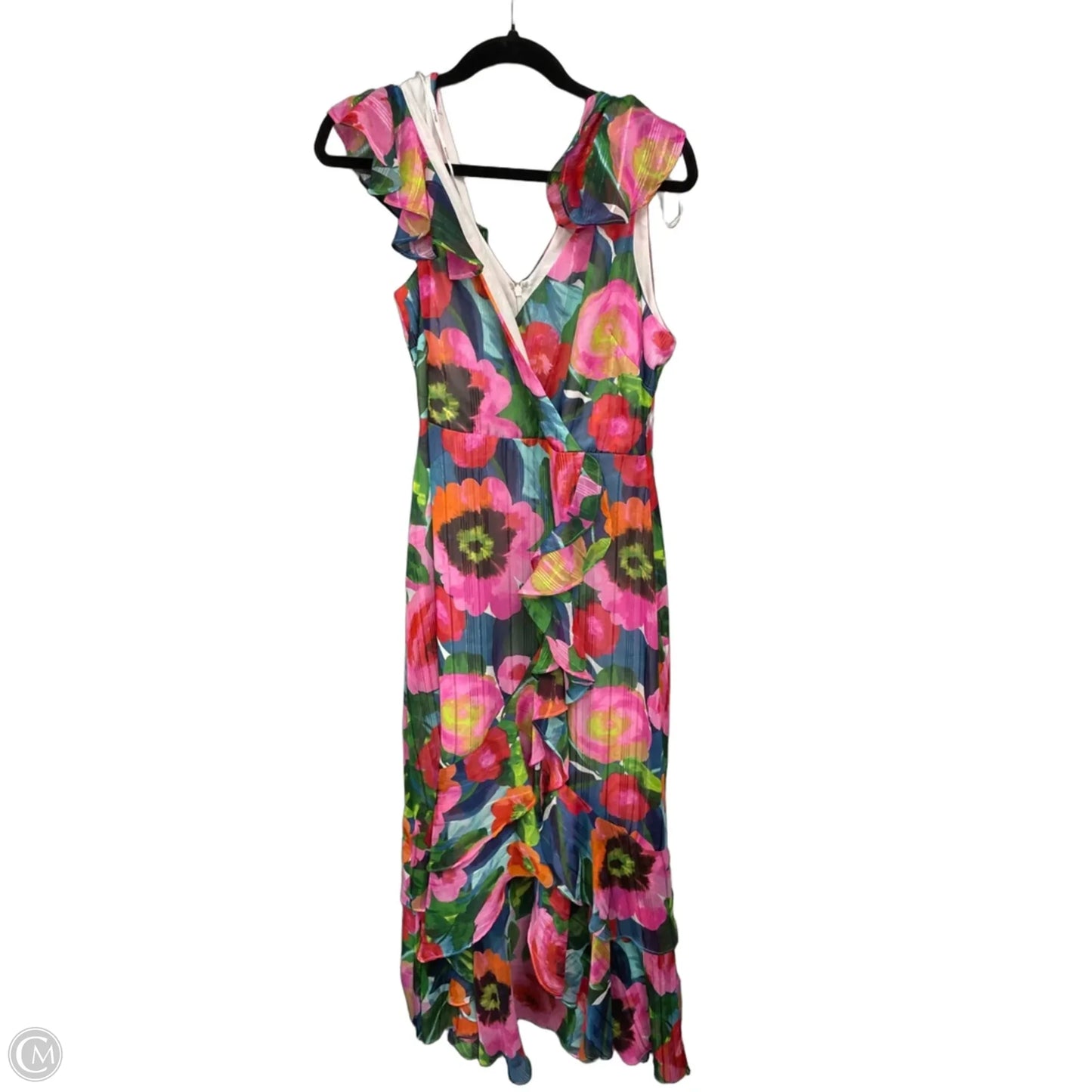 Dress Casual Maxi By Kensie In Green & Pink, Size: 12