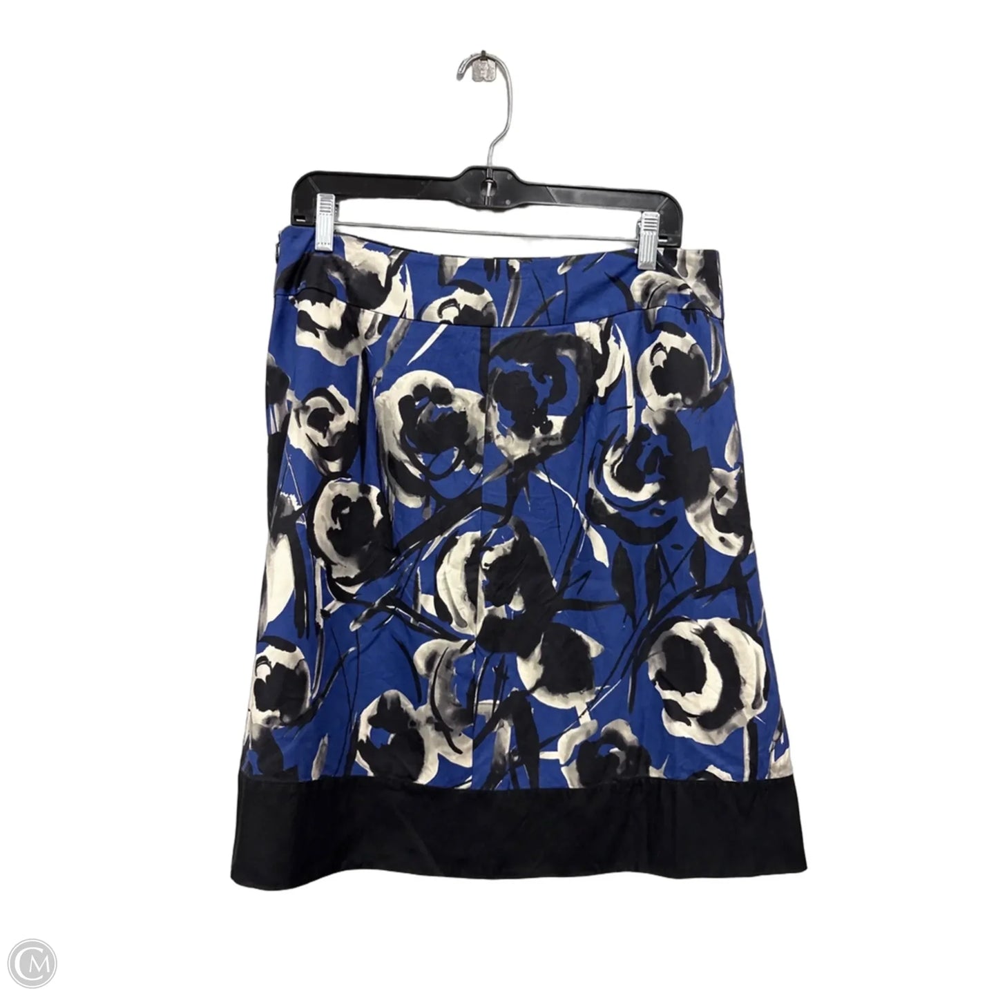 Skirt Midi By Ann Taylor In Black & Blue, Size: 10