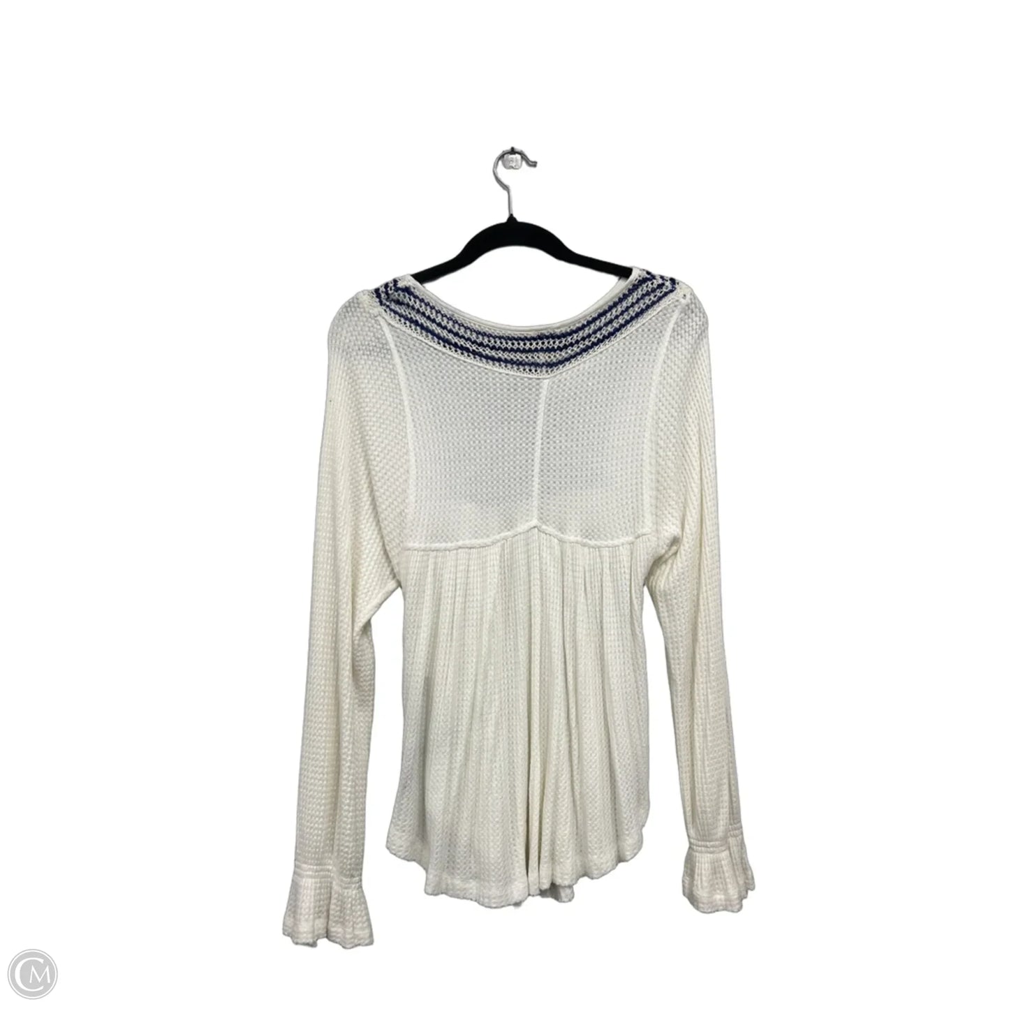 Top Long Sleeve By Free People In Blue & White, Size: Xs