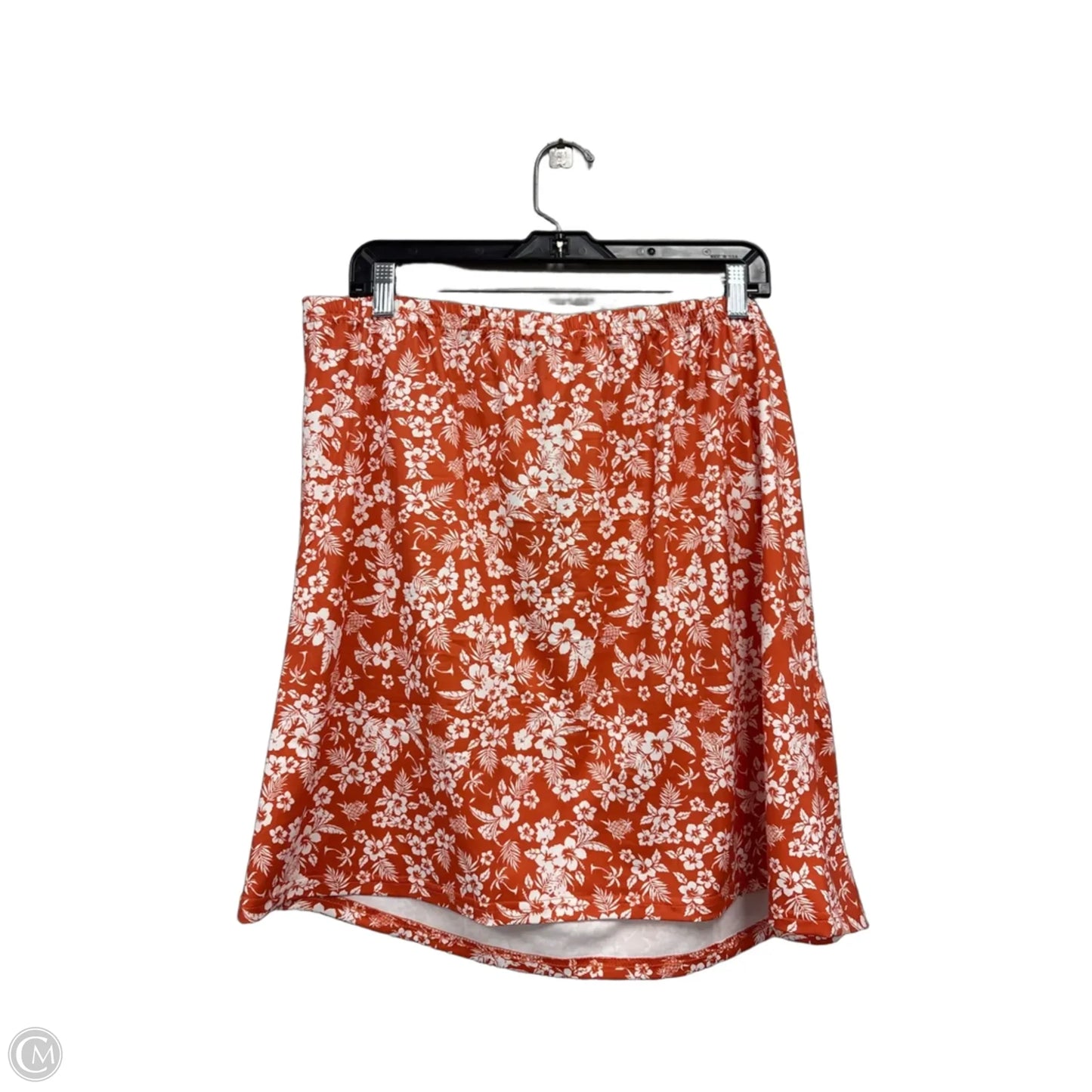 Skirt Midi By Clothes Mentor In Orange & White, Size: 3x