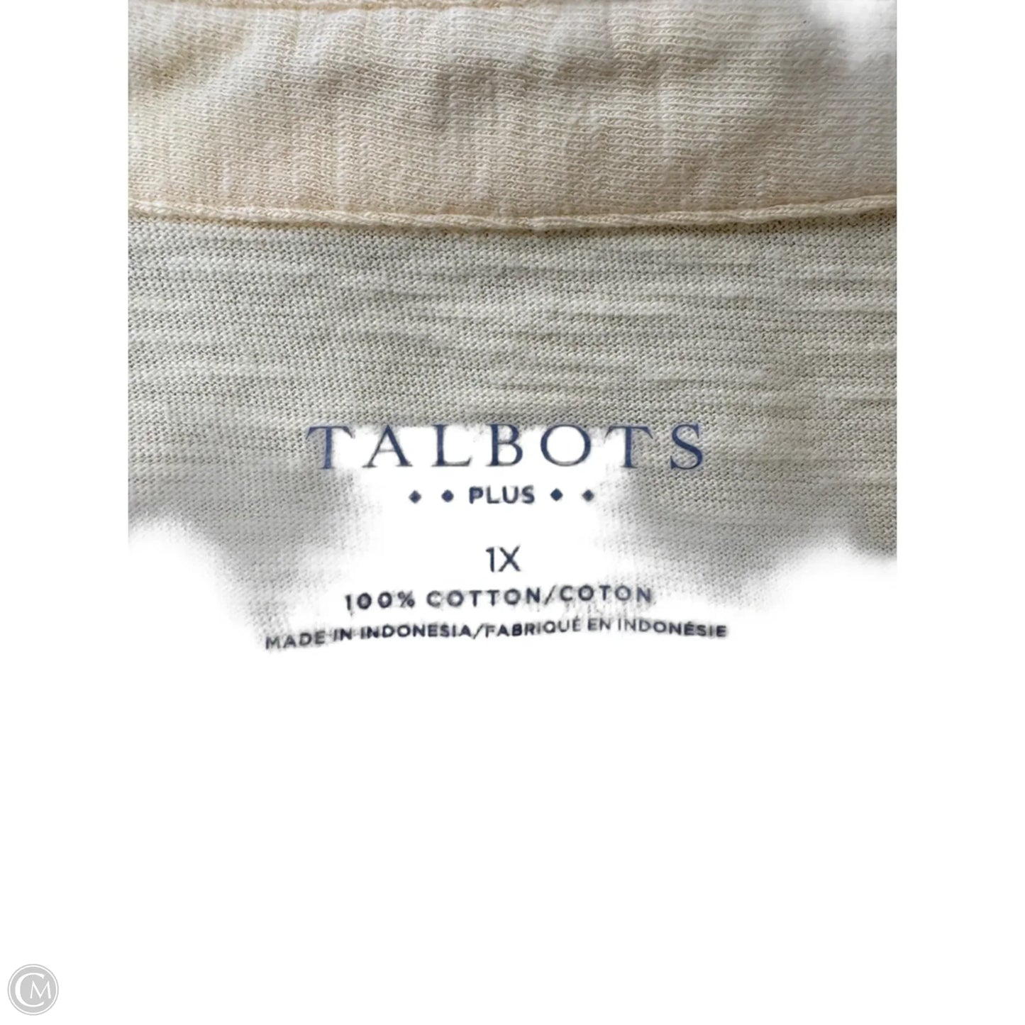 Top Short Sleeve By Talbots In Yellow, Size: 1x