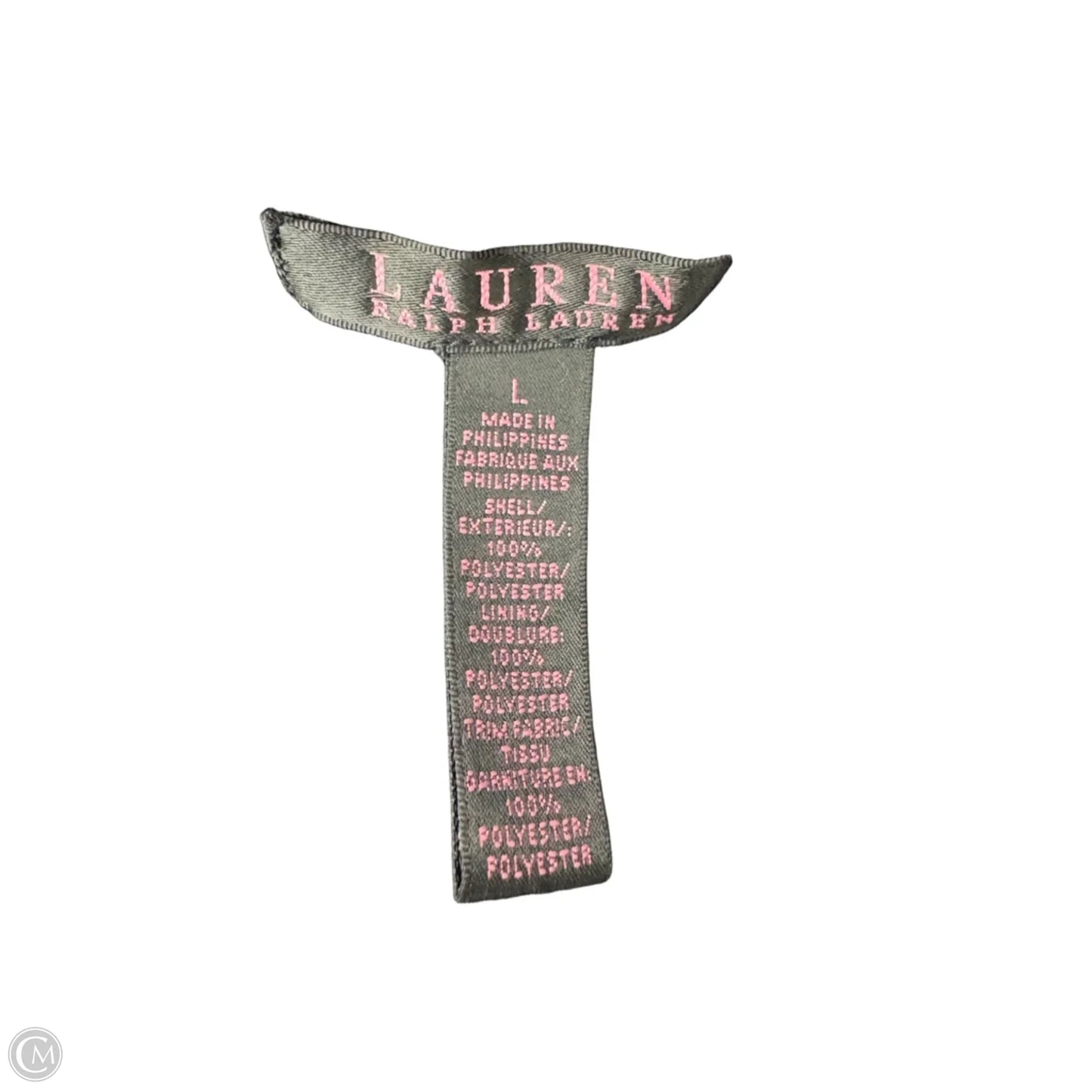 Jacket Windbreaker By Lauren By Ralph Lauren In Black & Pink, Size: L