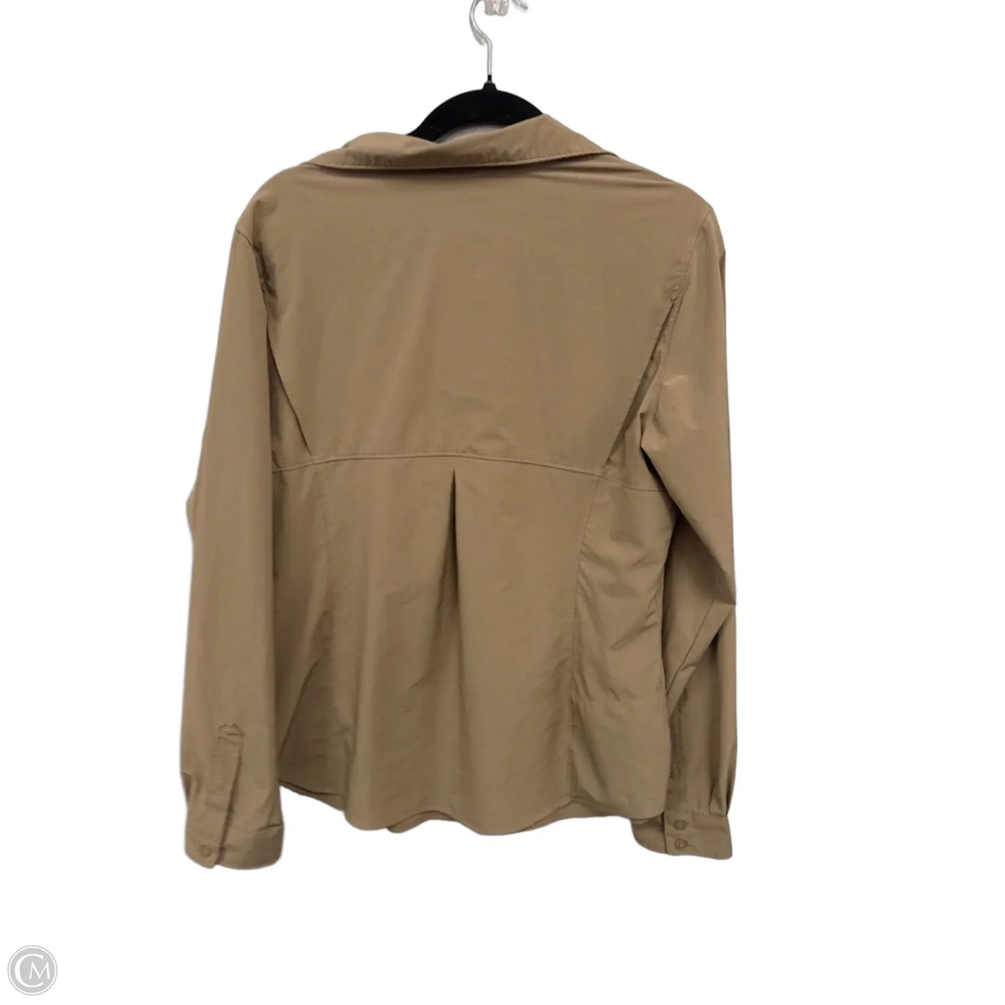 Athletic Top Long Sleeve Collar By Columbia In Brown, Size: Xl