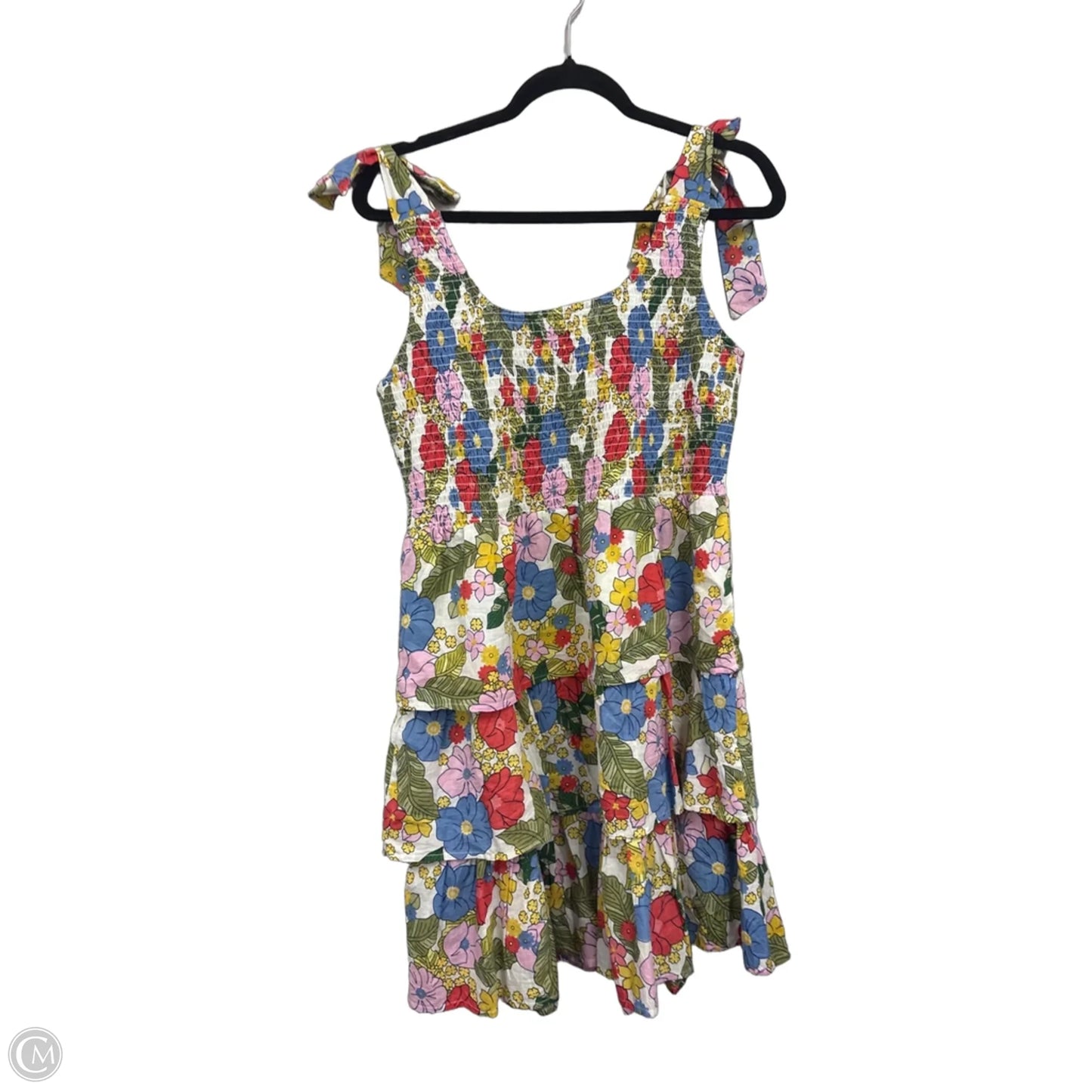 Dress Casual Short By Thml In Green & Pink, Size: M