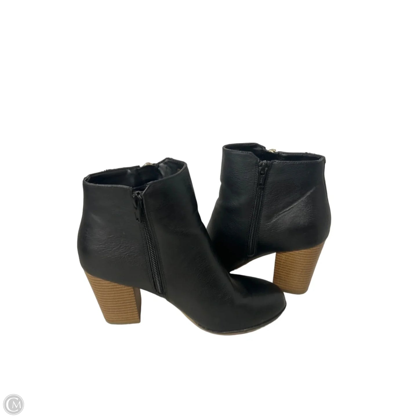 Boots Ankle Heels By Clothes Mentor In Black, Size: 6.5