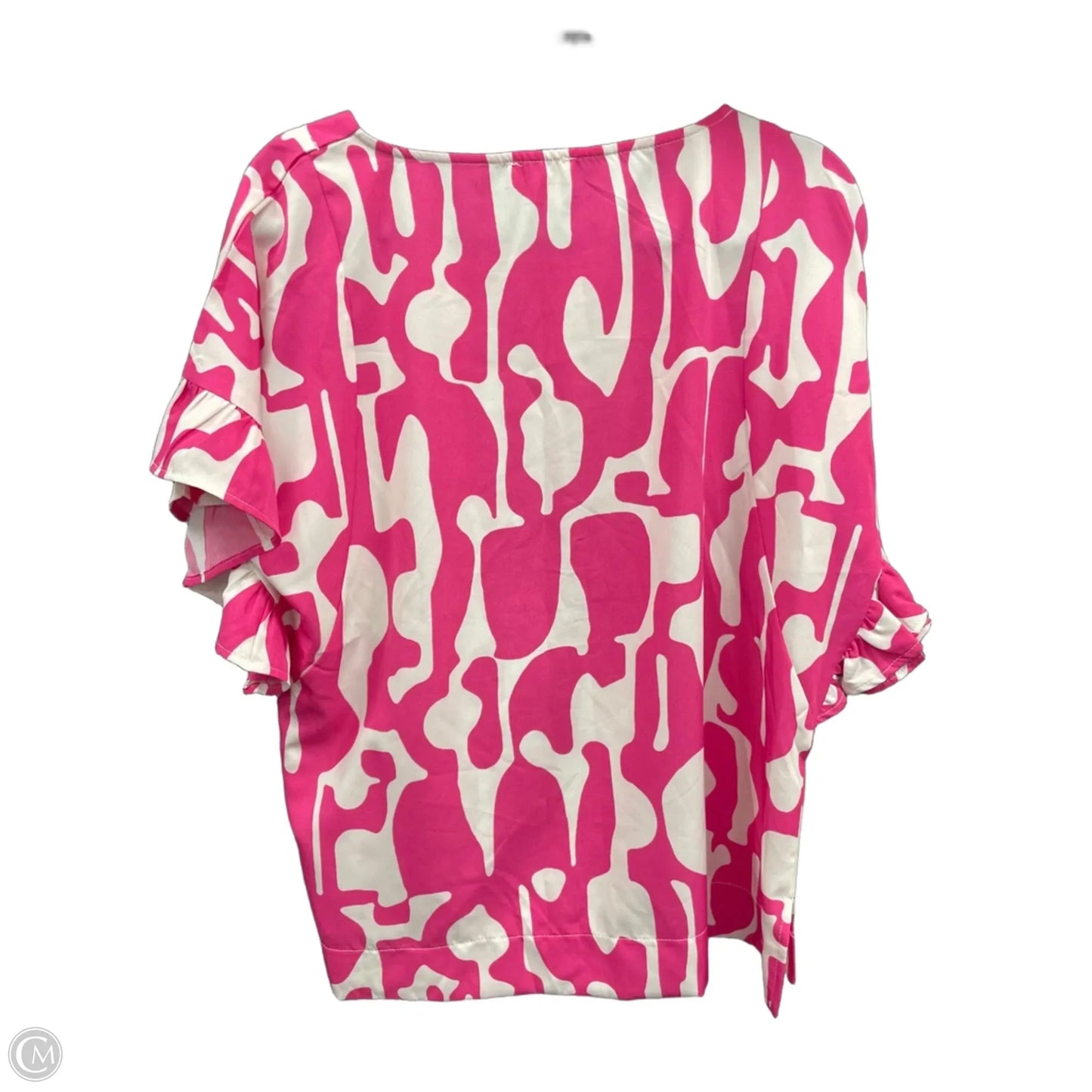 Blouse Short Sleeve By Umgee In Pink & White, Size: S