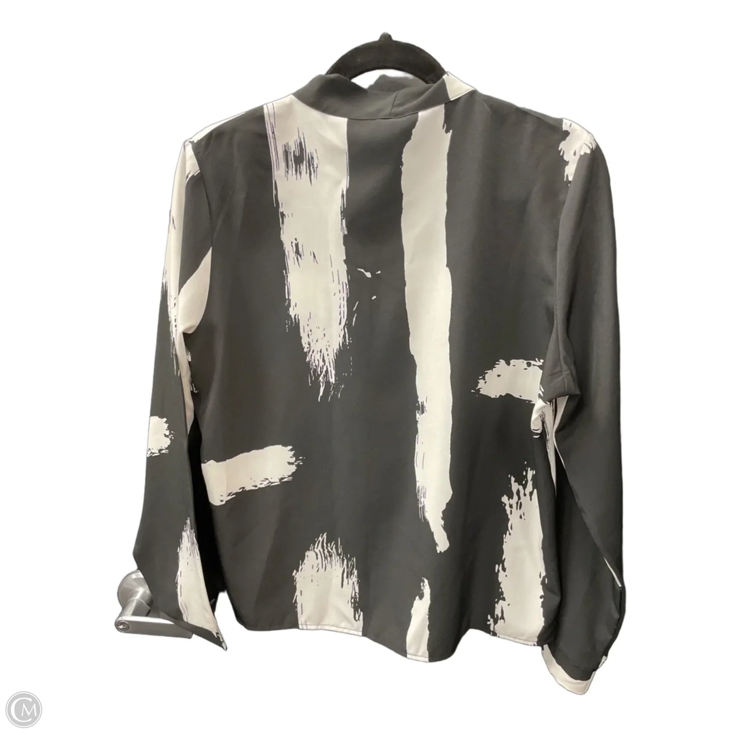 Top Long Sleeve By Shein In Black & White, Size: L