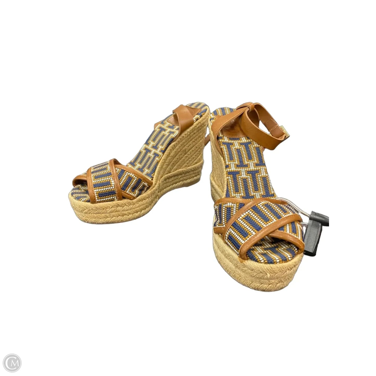 Sandals Designer By Tory Burch In Blue & Brown, Size: 7.5