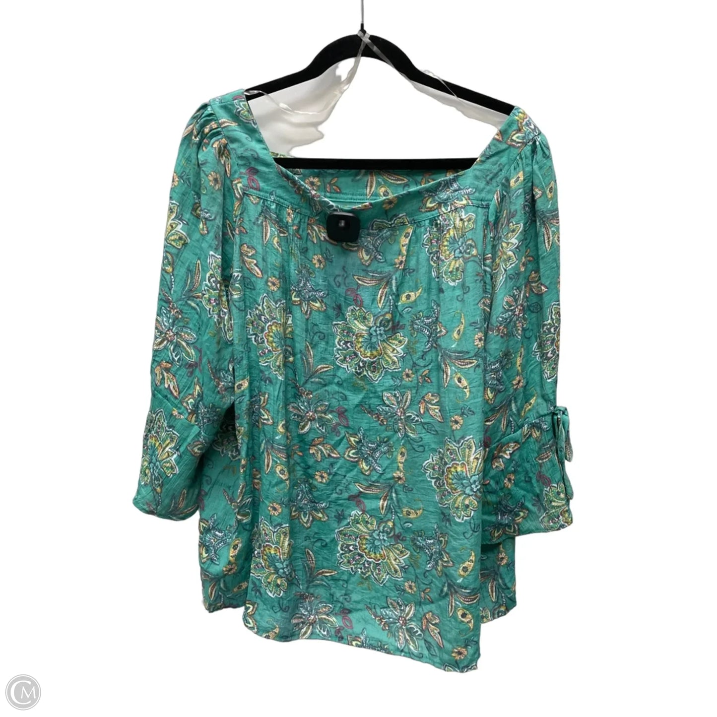 Top 3/4 Sleeve By Zac And Rachel In Floral Print, Size: 2x