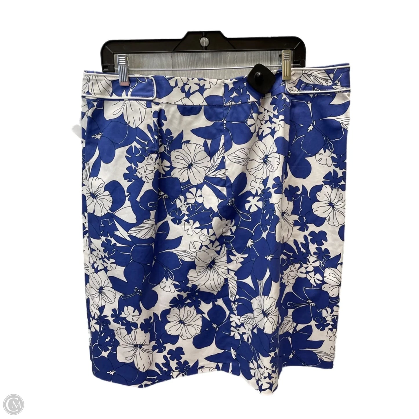 Skirt Designer By Lafayette 148 In Blue & White, Size: 16