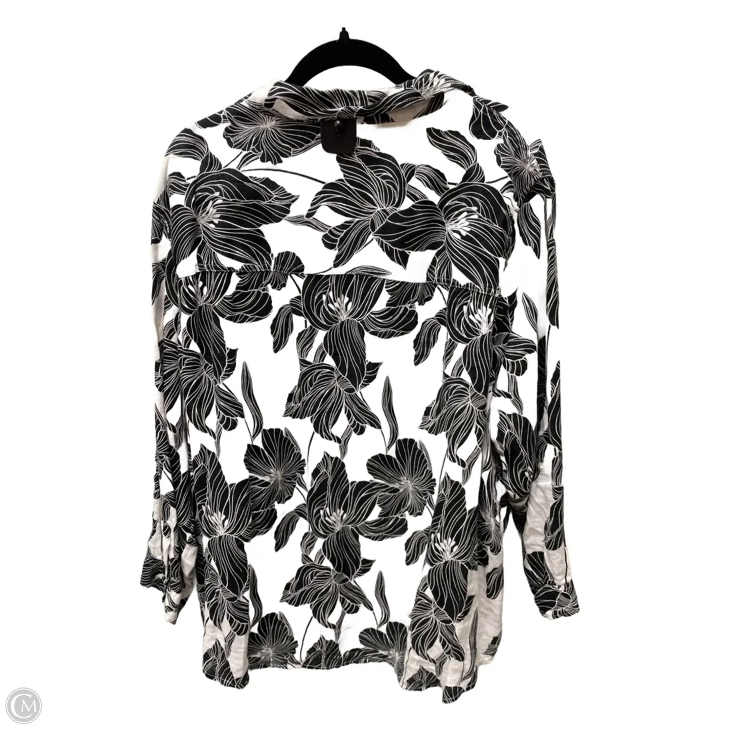 Top Long Sleeve By Tahari In Floral Print, Size: 3x