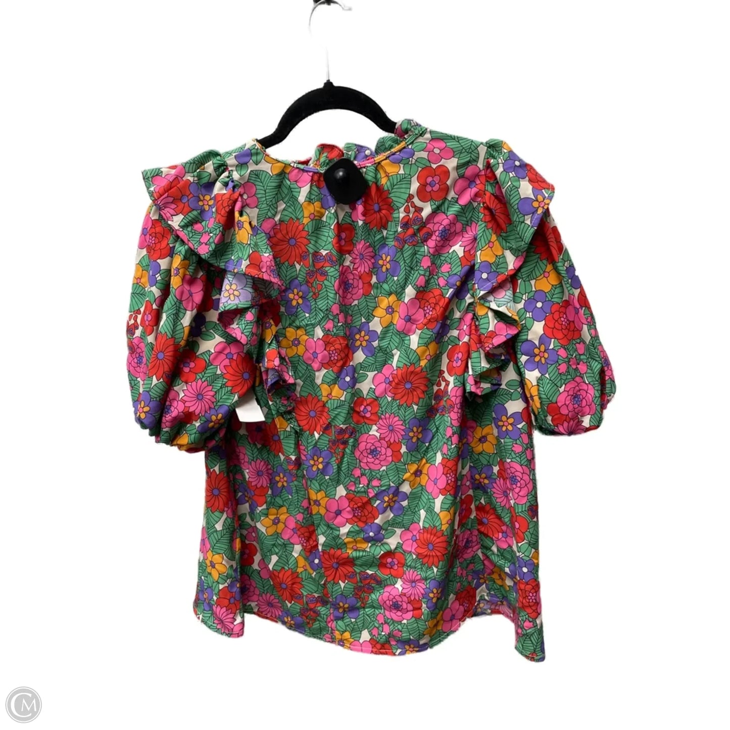 Blouse Short Sleeve By Entro In Floral Print, Size: S