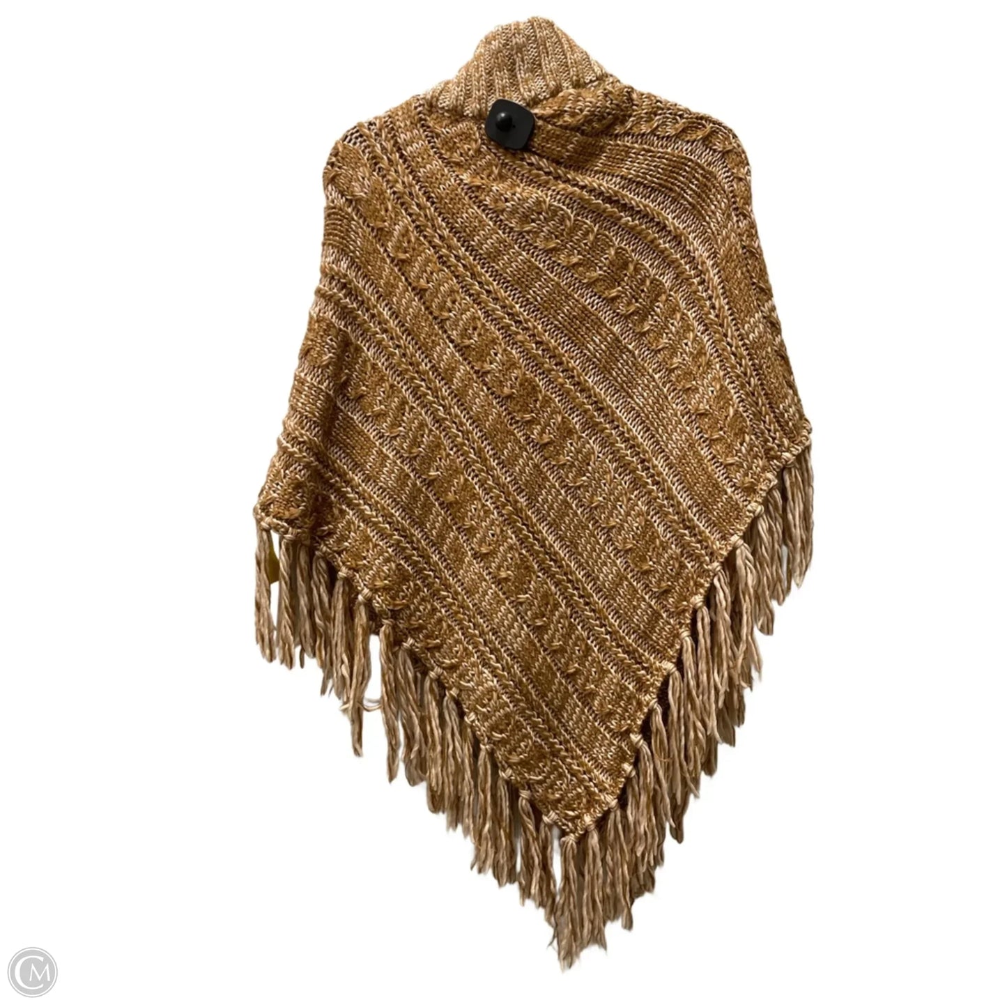 Poncho By Clothes Mentor In Cream & Tan, Size: L
