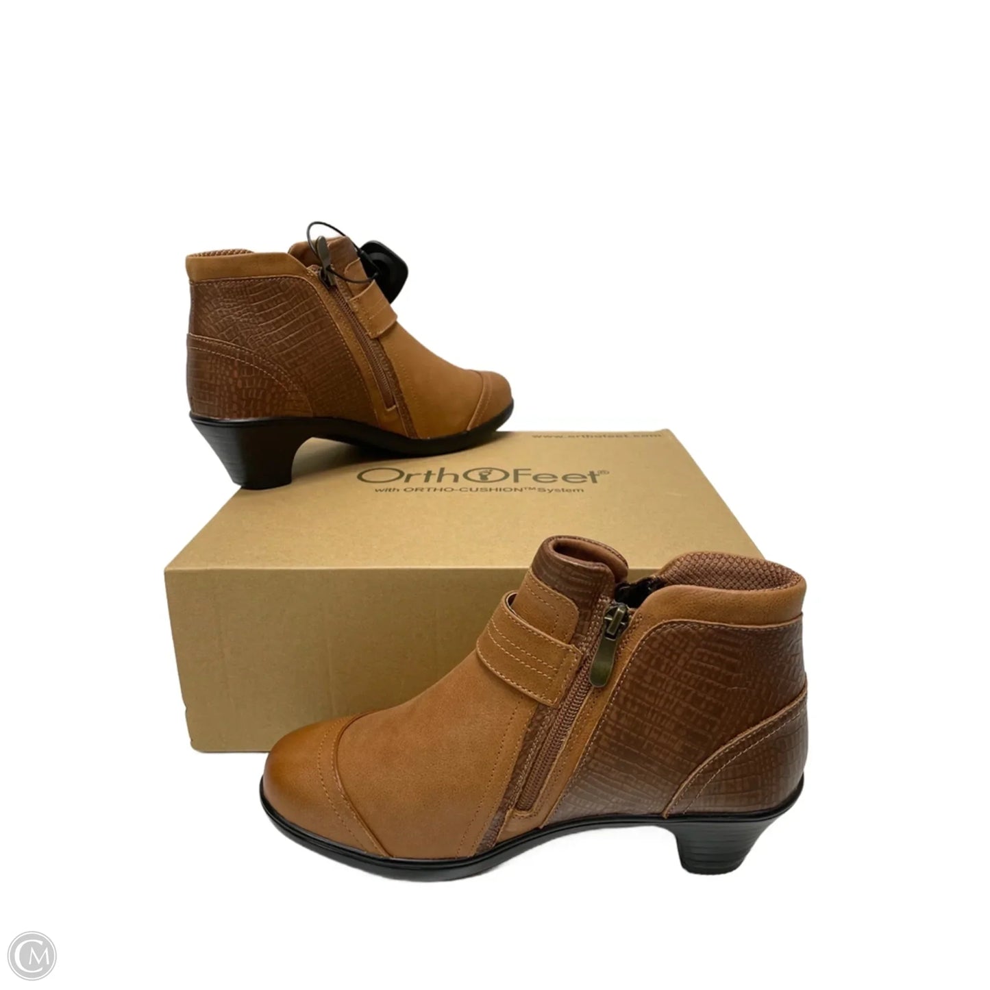 Boots Ankle Heels By ORTHOFEET In Brown, Size: 8.5