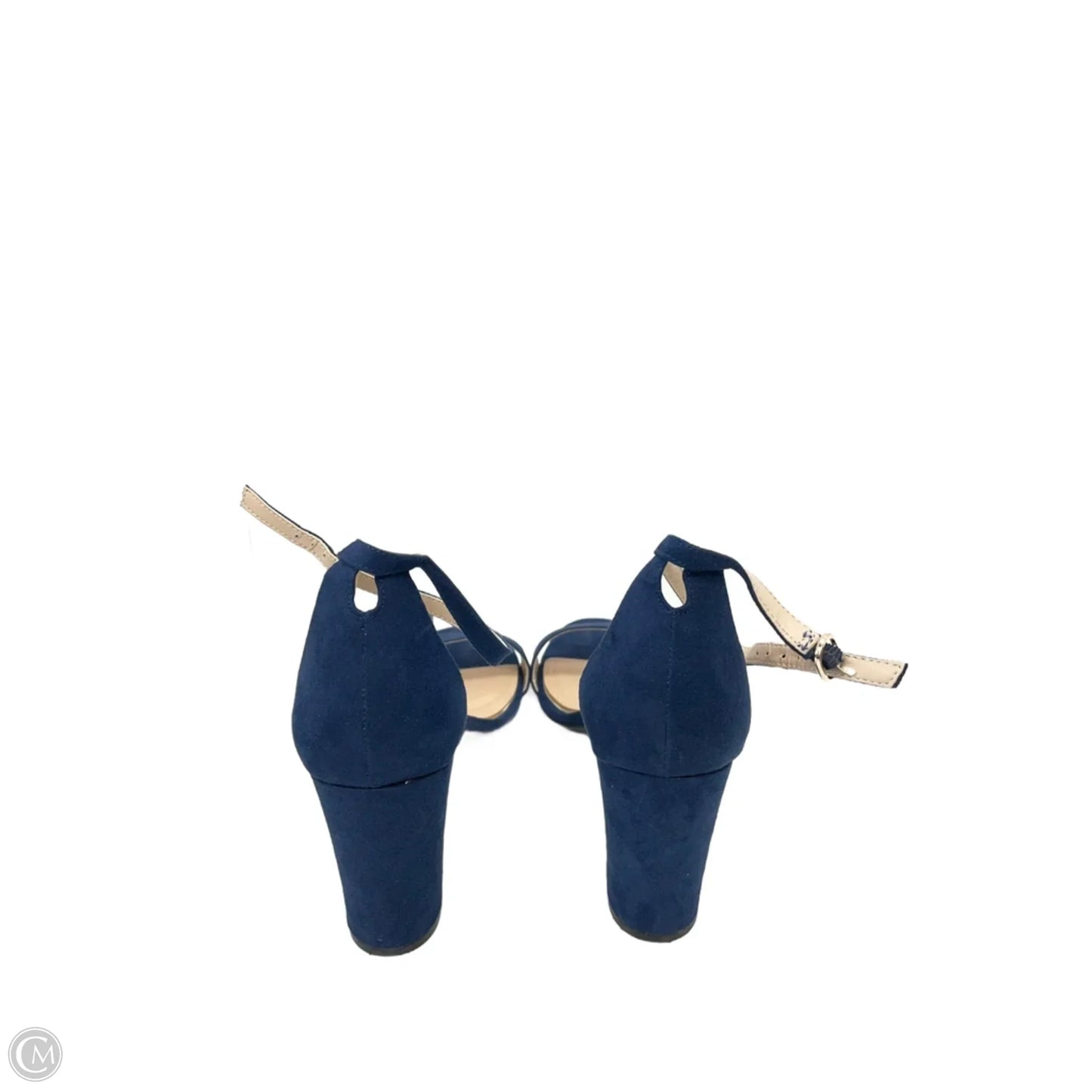 Sandals Heels Block By Kelly And Katie In Navy, Size: 11