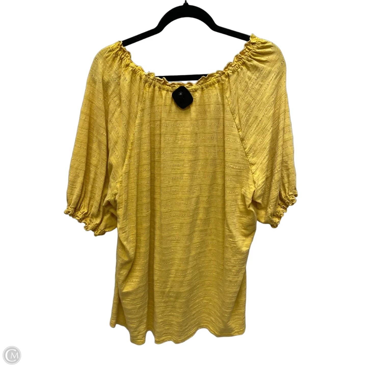 Top Short Sleeve By Wonderly In Yellow, Size: 1x