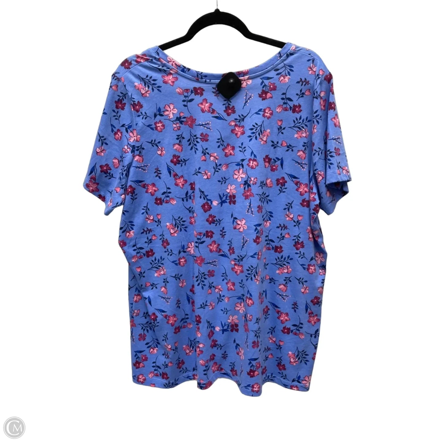 Top Short Sleeve By Woman Within In Floral Print, Size: L
