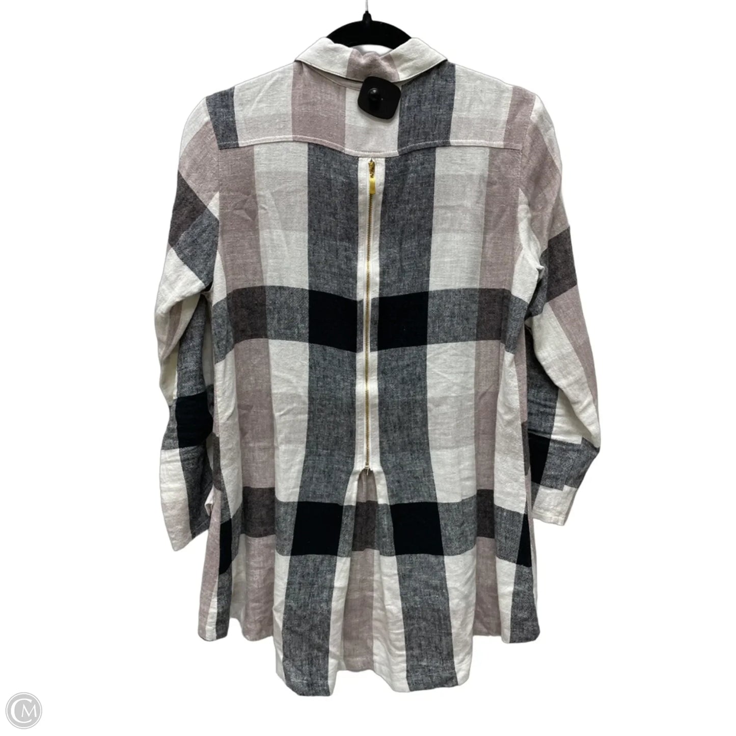 Tunic Long Sleeve By Soft Surroundings In Plaid Pattern, Size: S