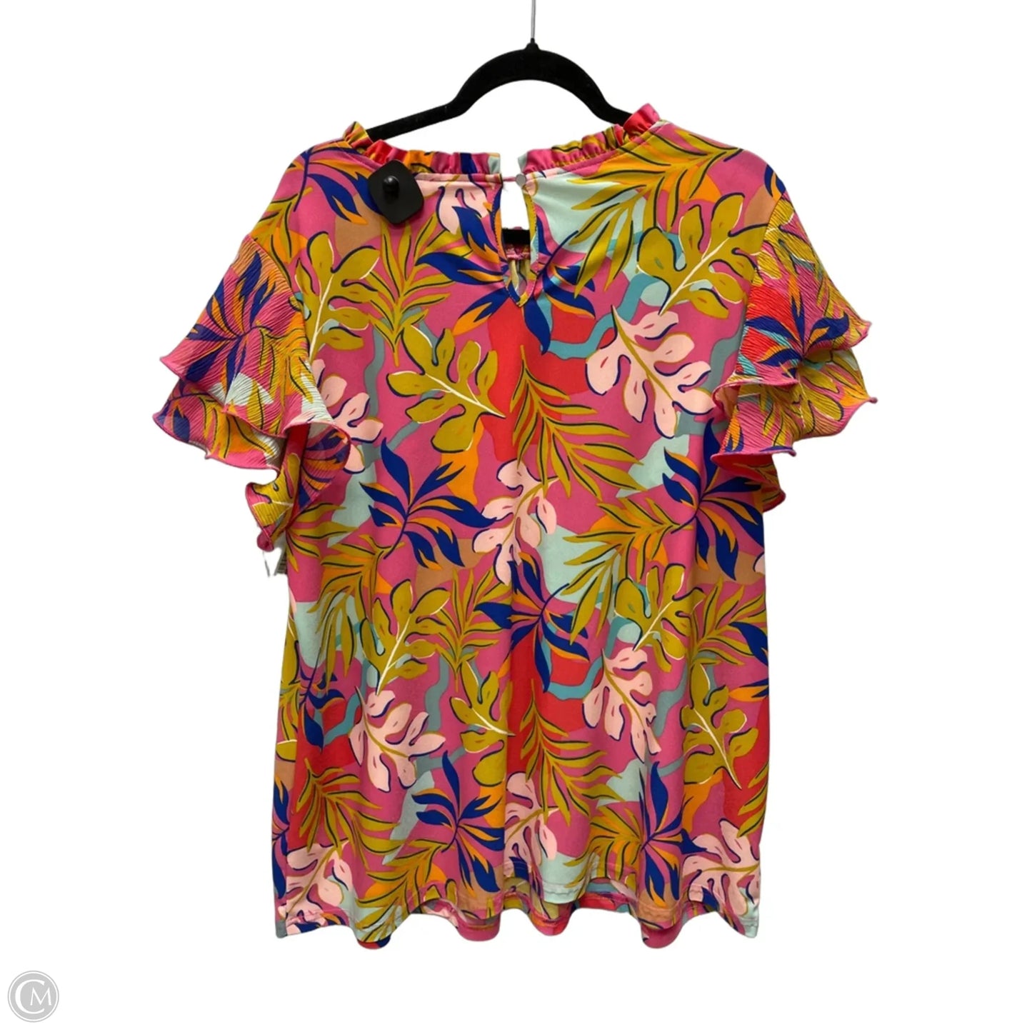 Blouse Sleeveless By Cato In Tropical Print, Size: 3x