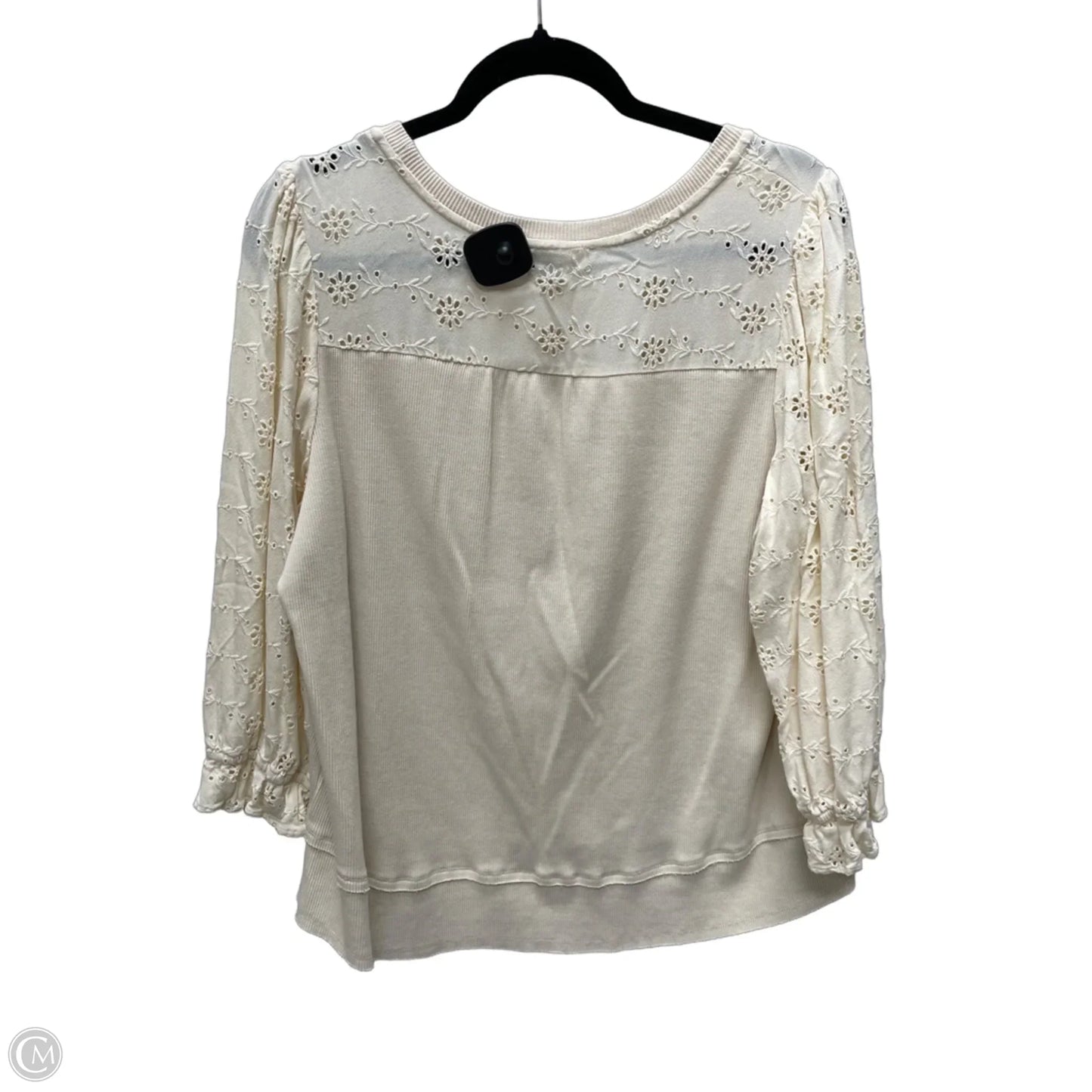 Top Long Sleeve By Nurture In Cream, Size: 1x