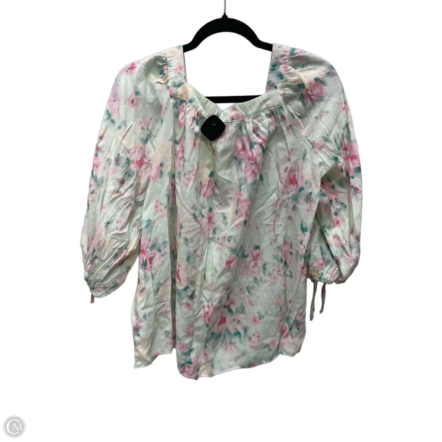 Top 3/4 Sleeve By Lc Lauren Conrad In Floral Print, Size: L