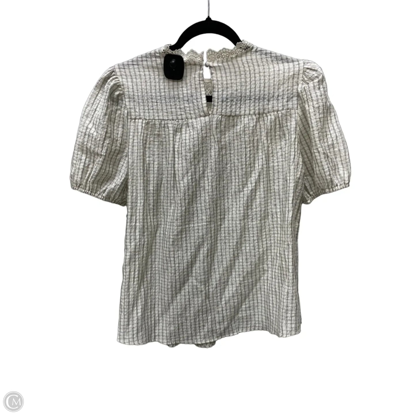 Blouse Short Sleeve By Mine In Cream & Grey, Size: L