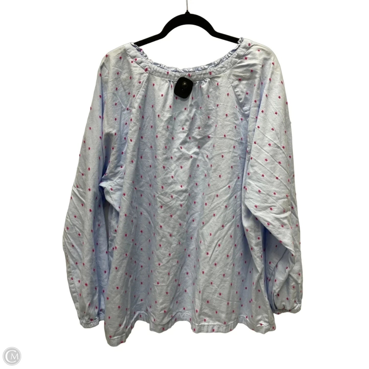 Top Long Sleeve By Croft And Barrow In Polkadot Pattern, Size: 3x