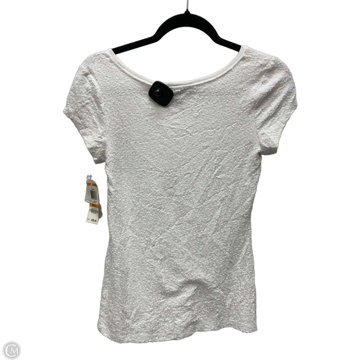Blouse Short Sleeve By Inc In White, Size: S