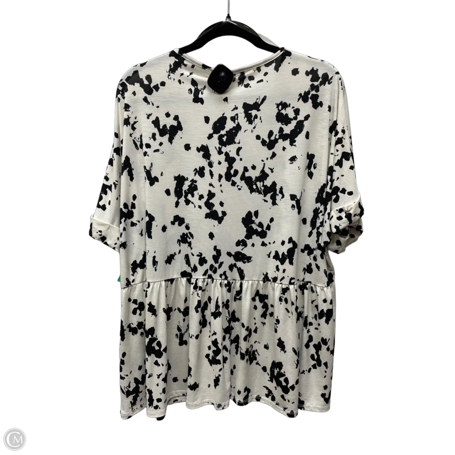 Top Short Sleeve By Mittoshop In Black & Cream, Size: Xl