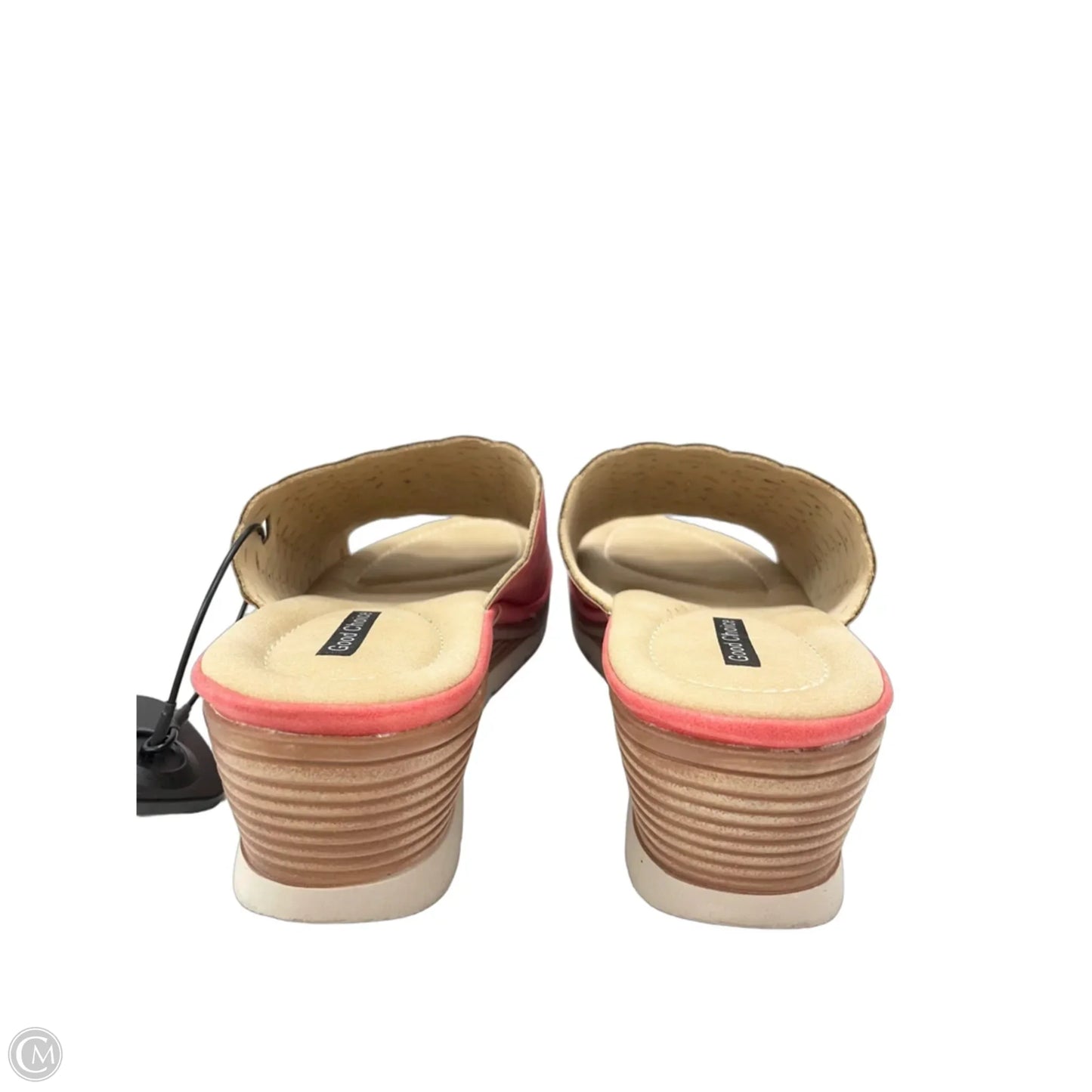 Sandals Heels Wedge By GOOD CHOICE In Coral, Size: 8.5