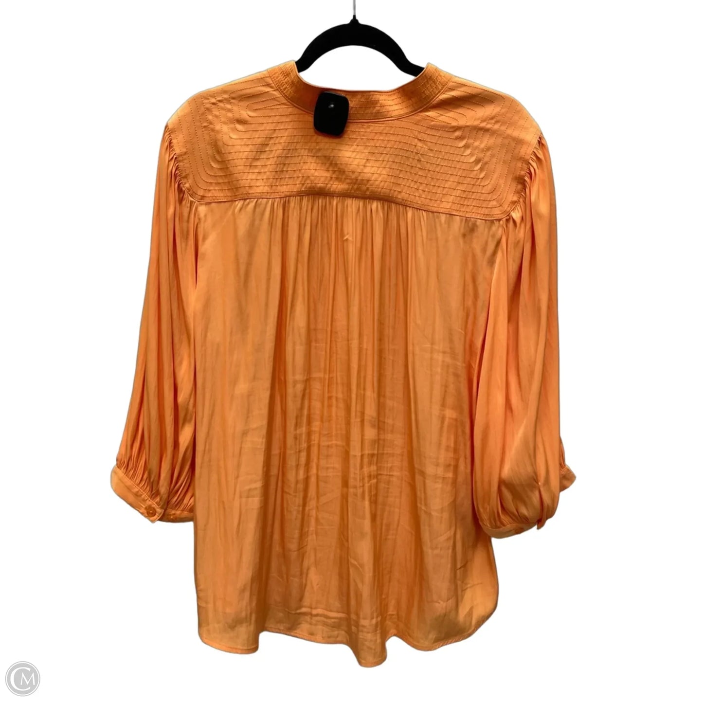 Blouse Short Sleeve By Chicos In Orange, Size: Xl