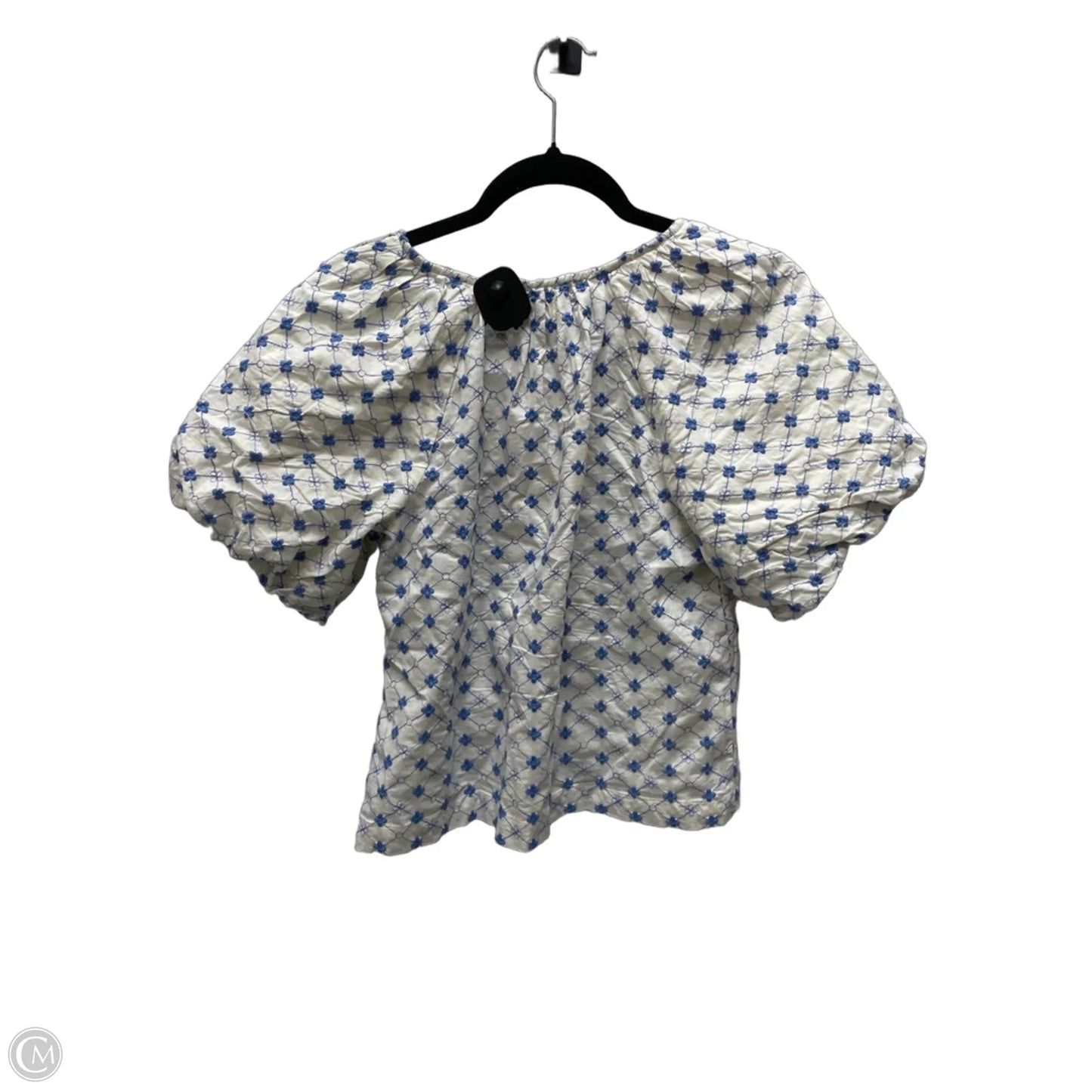 Top Short Sleeve By Loft In Blue & Tan, Size: Xs