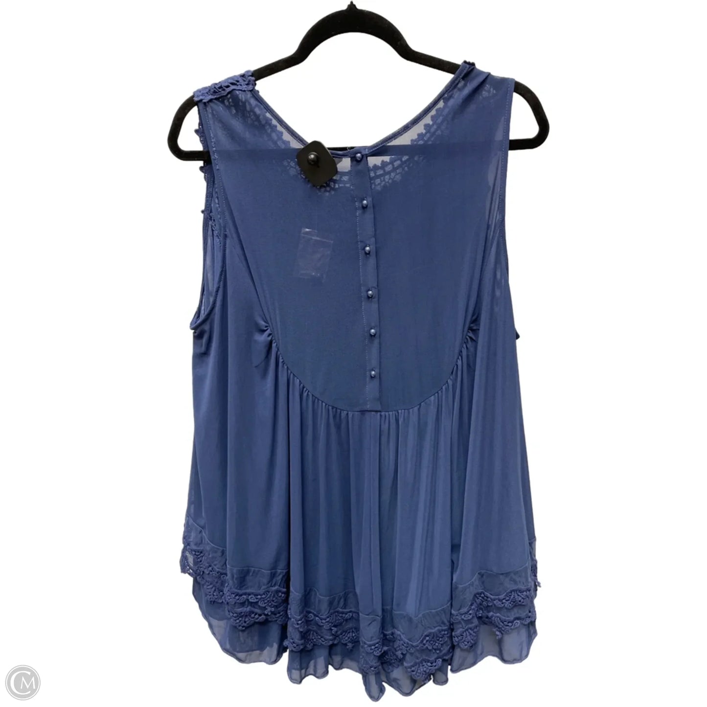 Top Sleeveless By Cato In Blue, Size: 2x