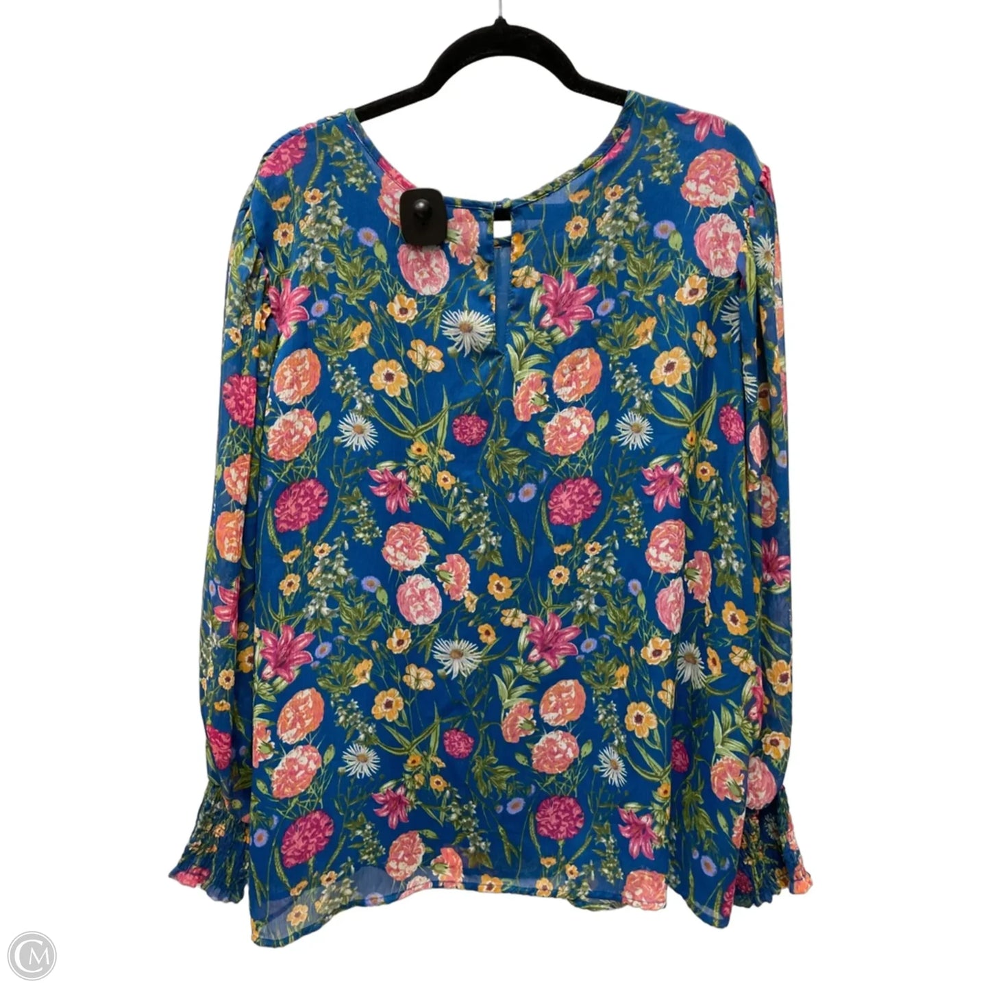 Top Long Sleeve By Terra & Sky In Floral Print, Size: 2x