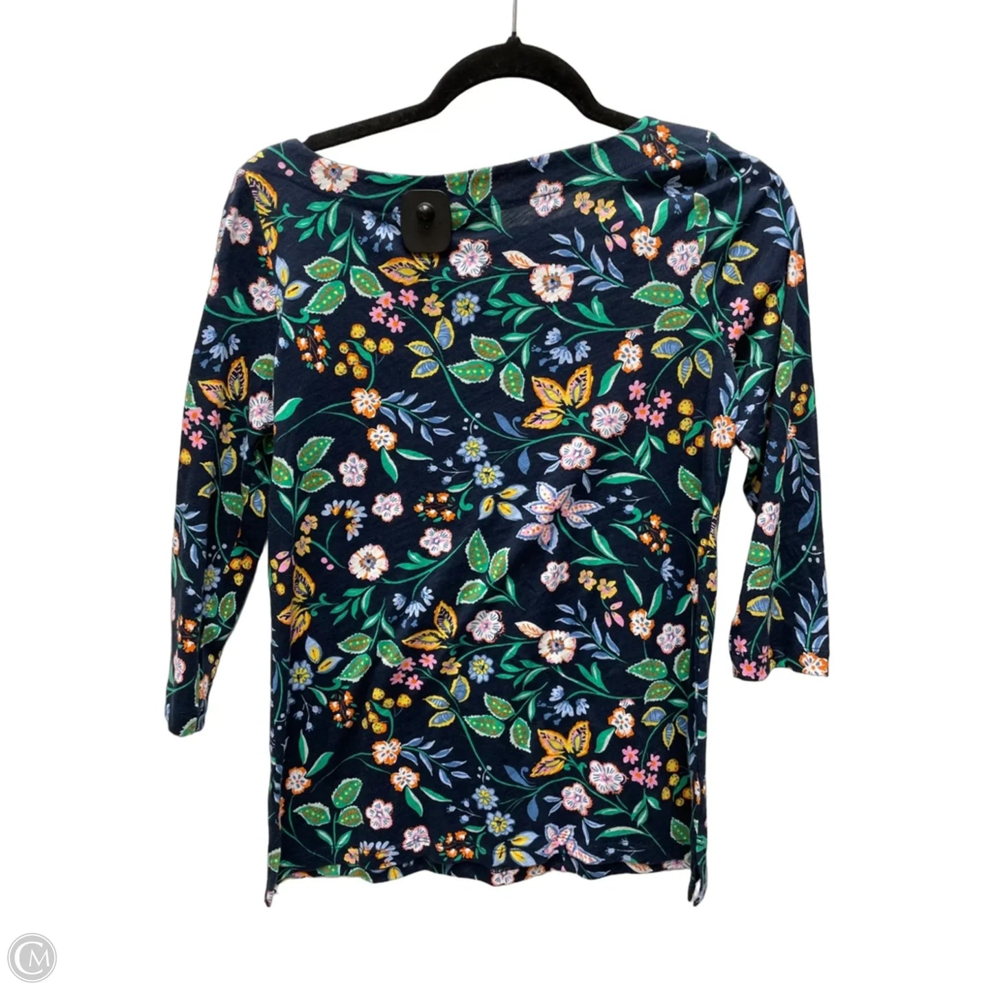 Top 3/4 Sleeve Basic By Loft In Floral Print, Size: Xs
