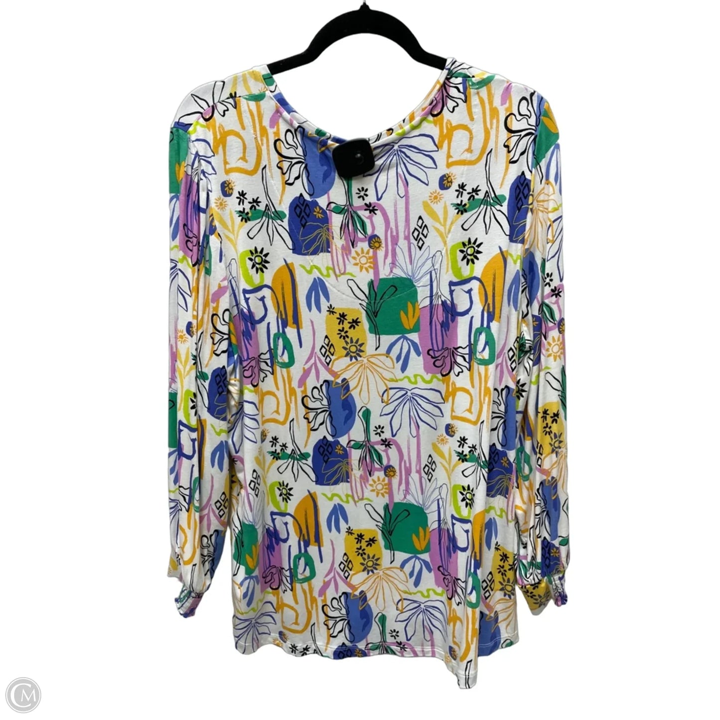 Top Long Sleeve By Chicos In Floral Print, Size: Xl