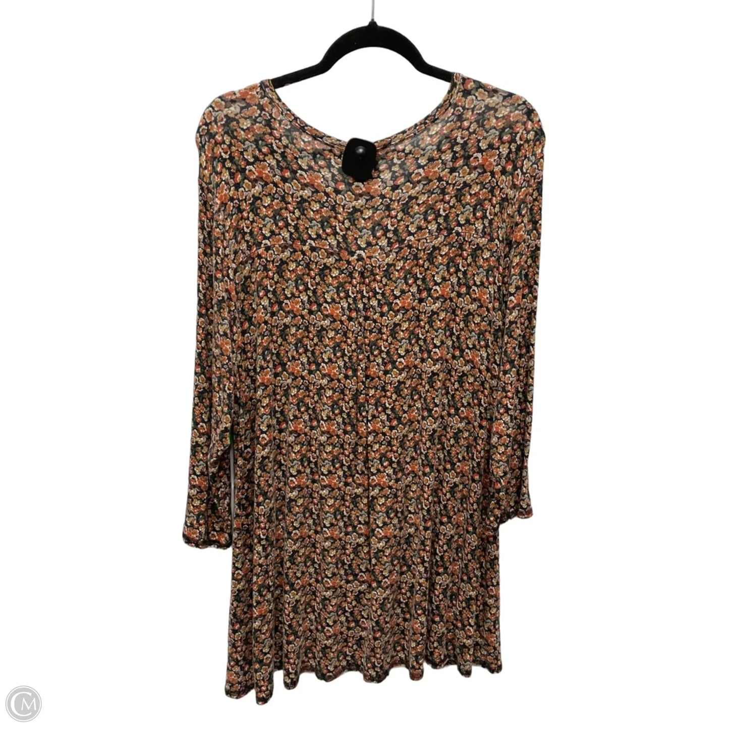 Tunic 3/4 Sleeve By Bobeau In Floral Print, Size: 2x