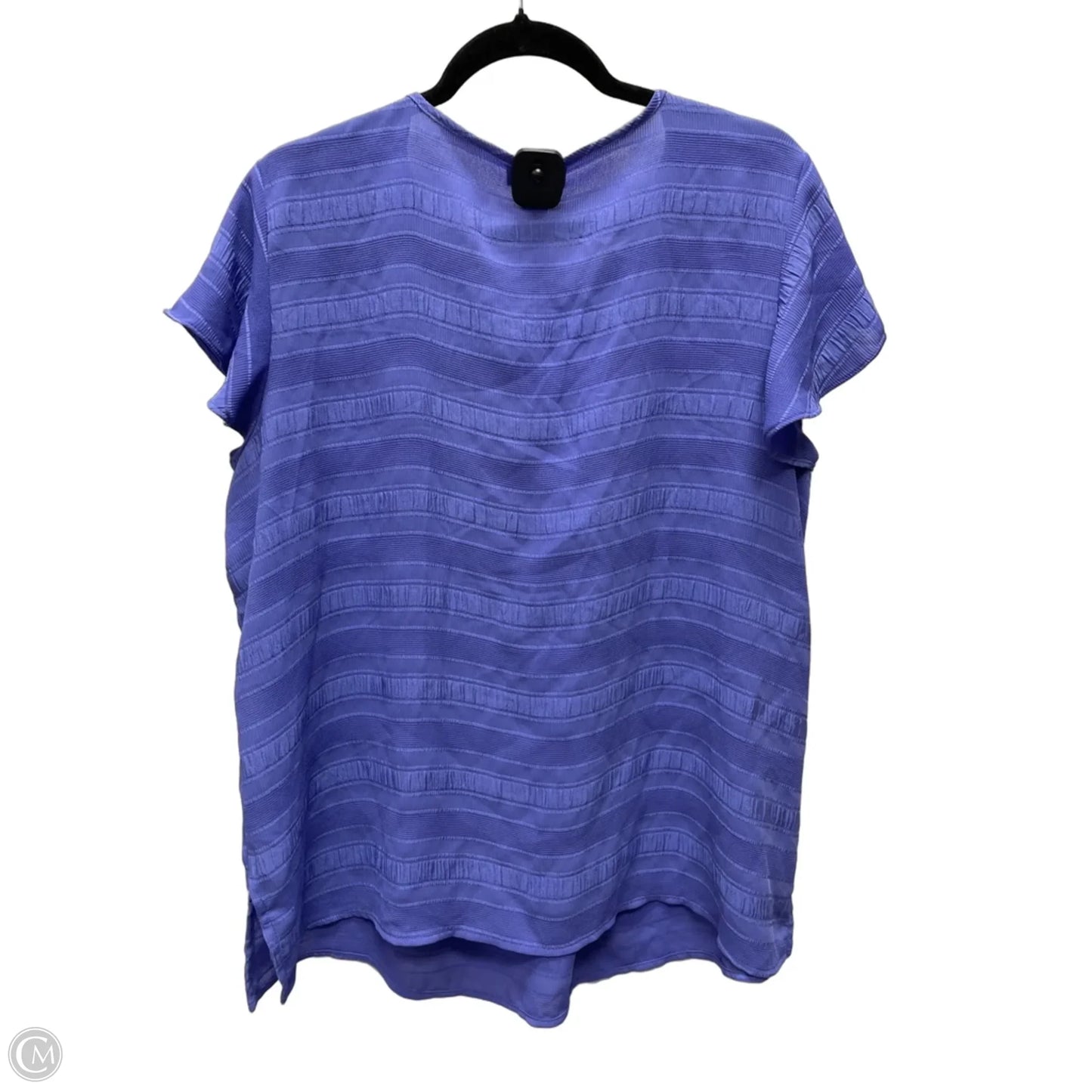 Blouse Short Sleeve By Liz Claiborne In Purple, Size: 1x
